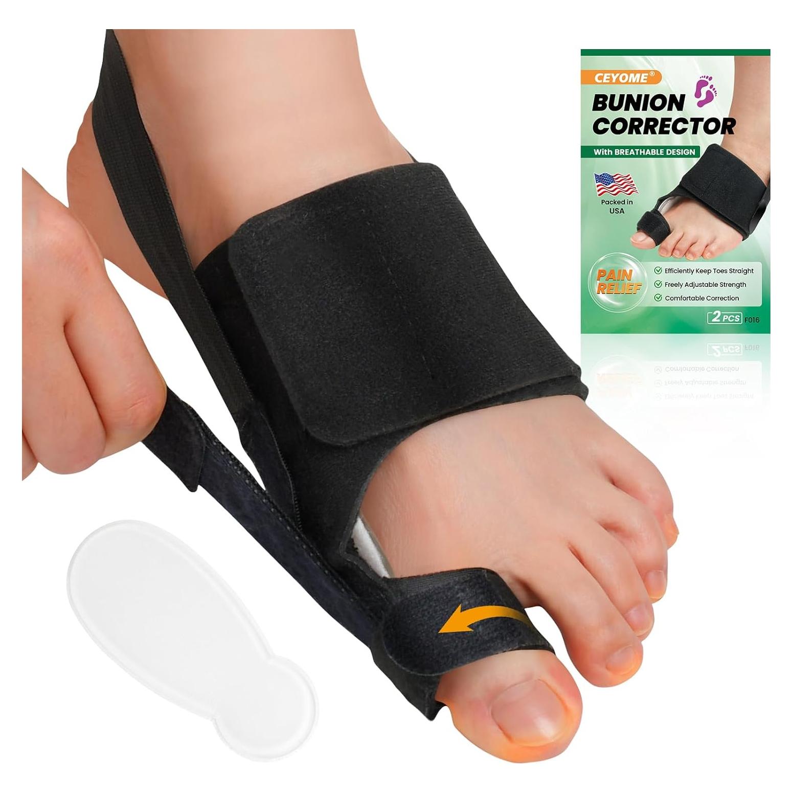 Corrector de Juanetes CEYOME - Férula Ajustable y Almohadillas de Silicona