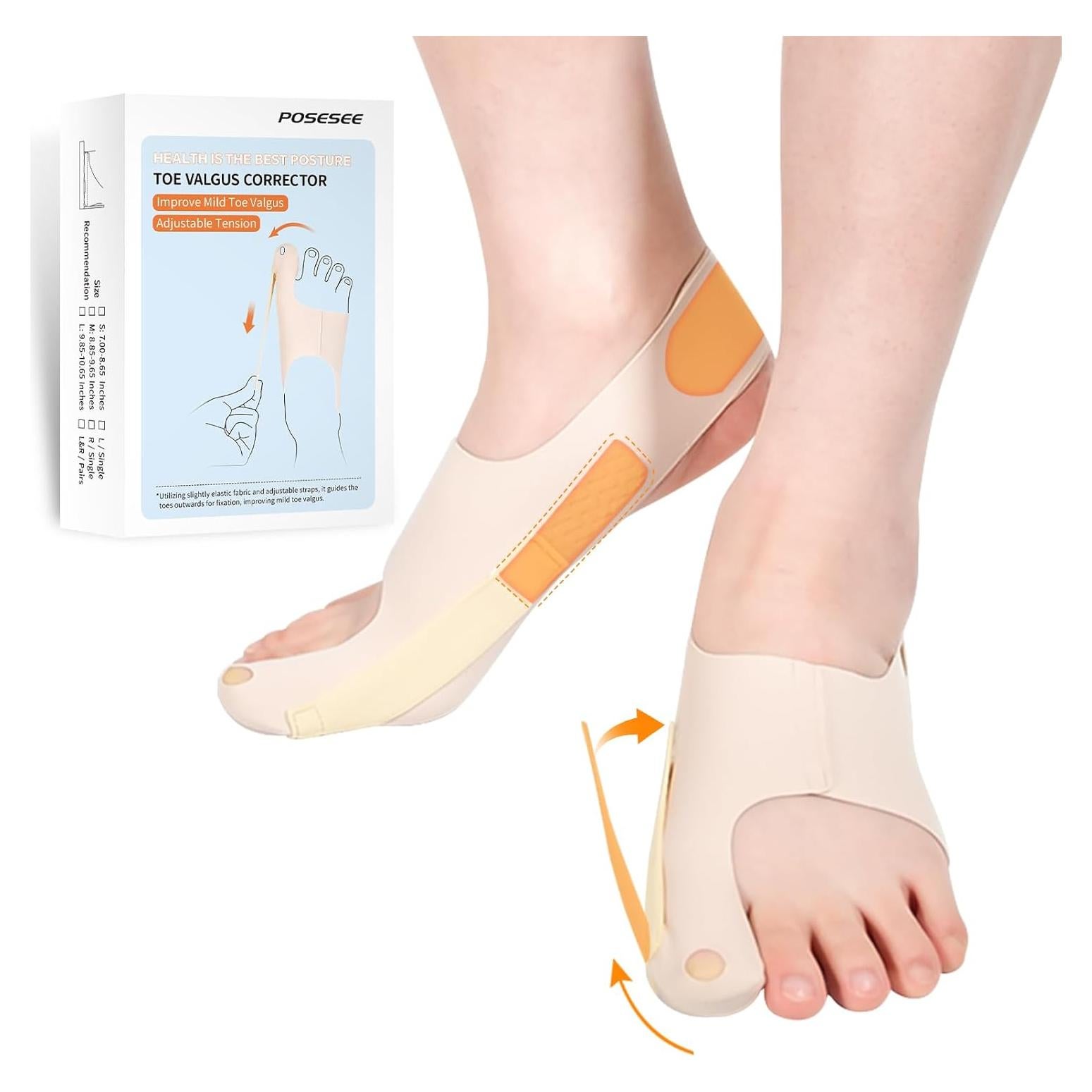 Calcetines Correctores de Juanetes POSESEE P70 - Ajustables, Ultra-Finos