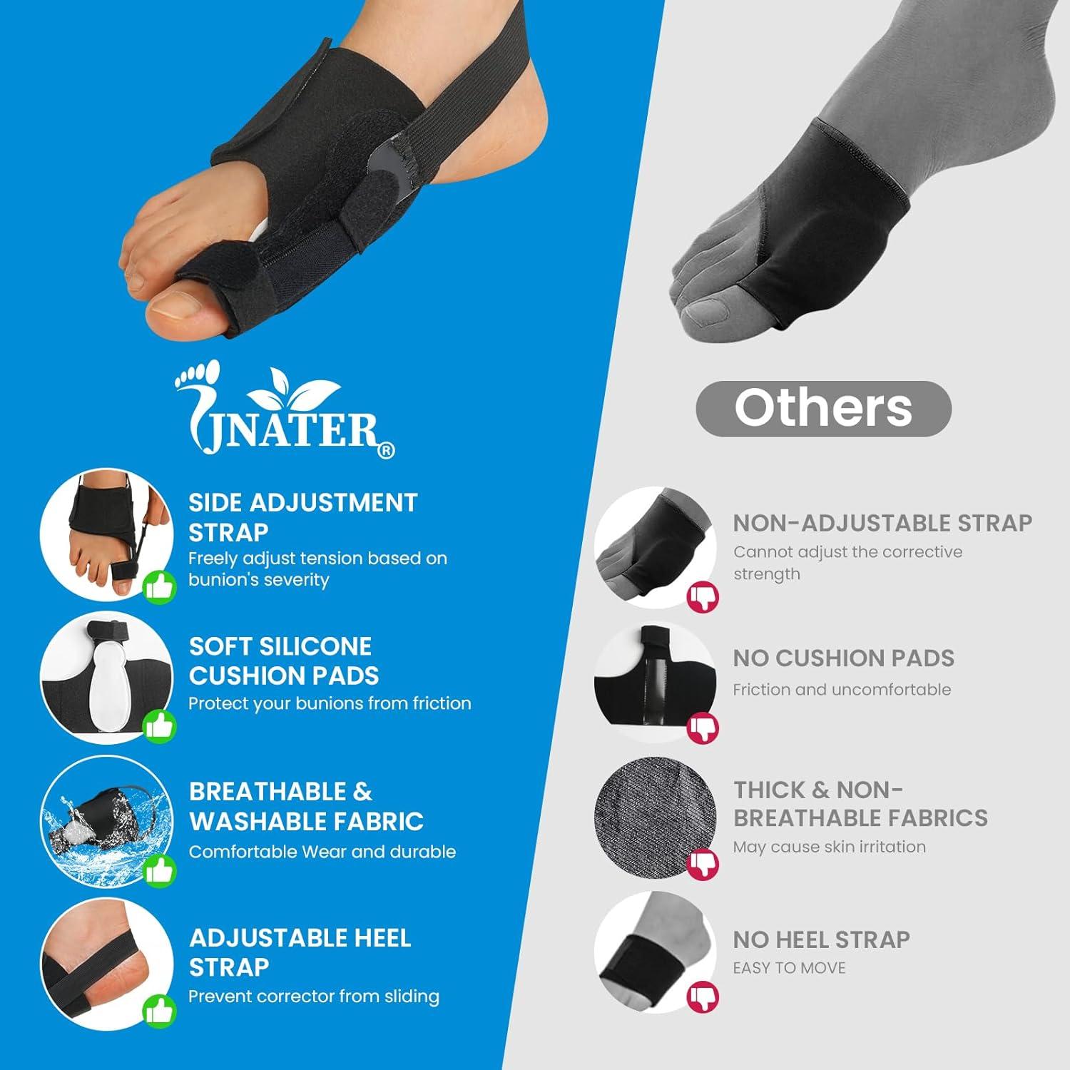 Corrector de Juanetes JNATER - 2 Pcs Ajustable para Alivio