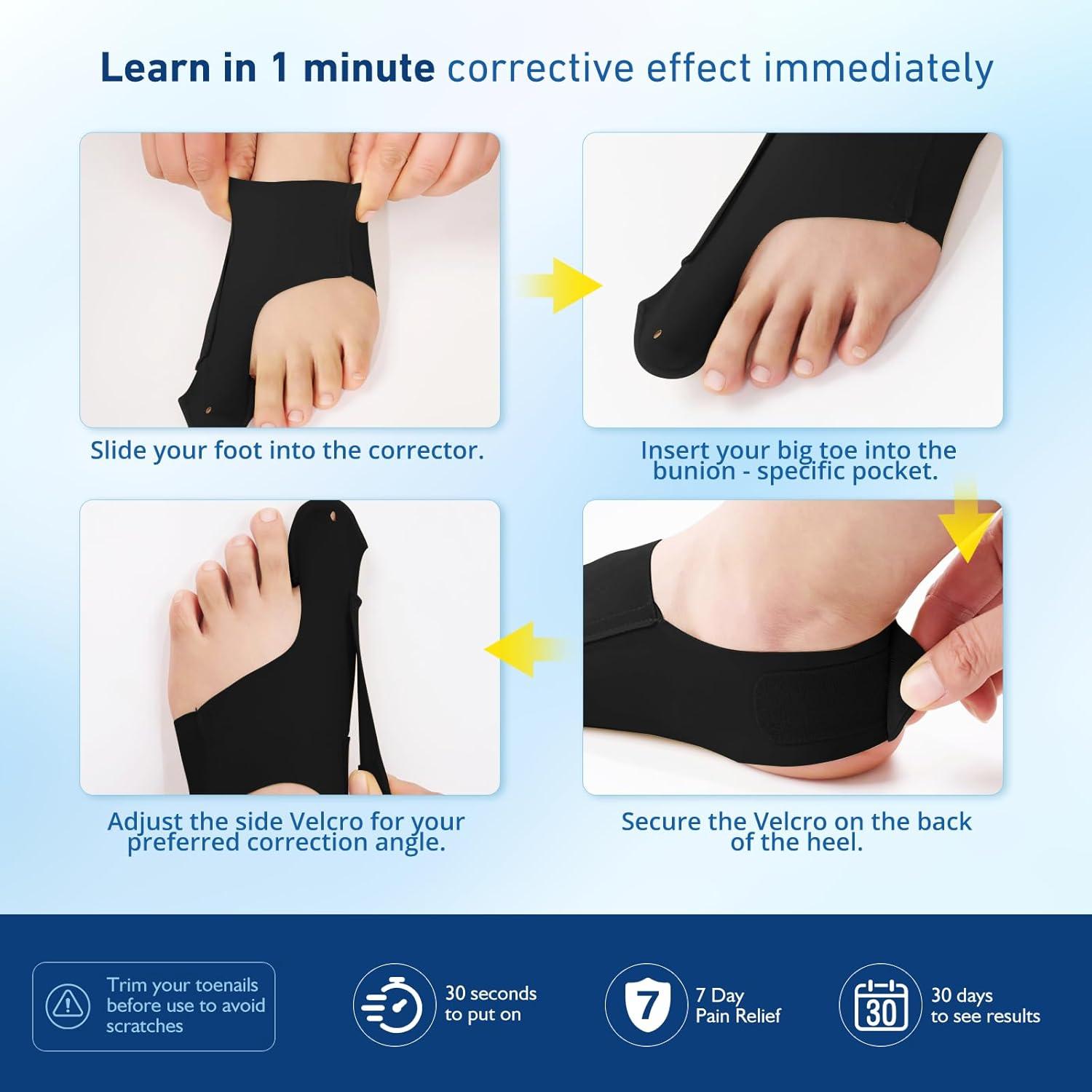 Corrector de Juanetes RUSHFORWARD Ajustable Unisex Negro