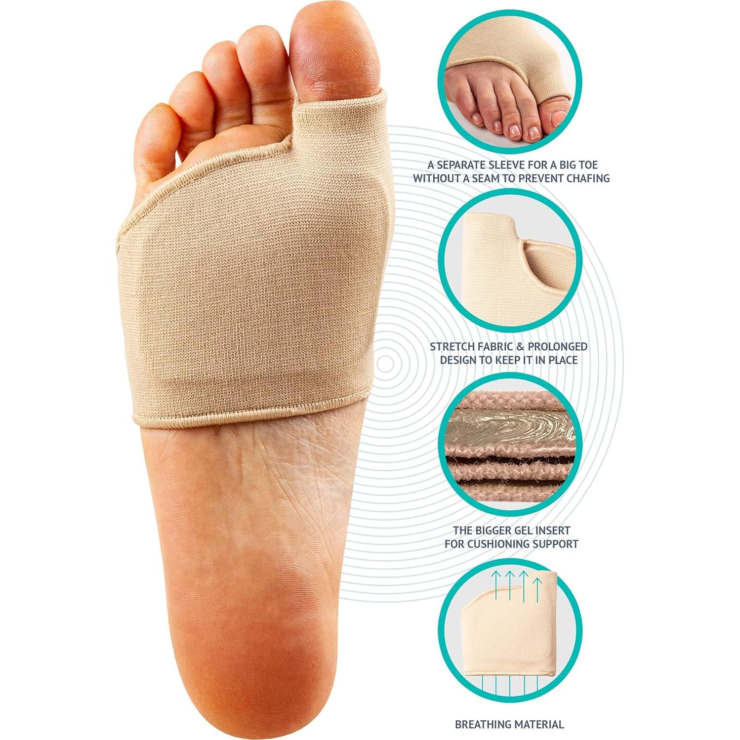 Almohadillas Metatarsales Brison para Alivio del Dolor - 2 Pares