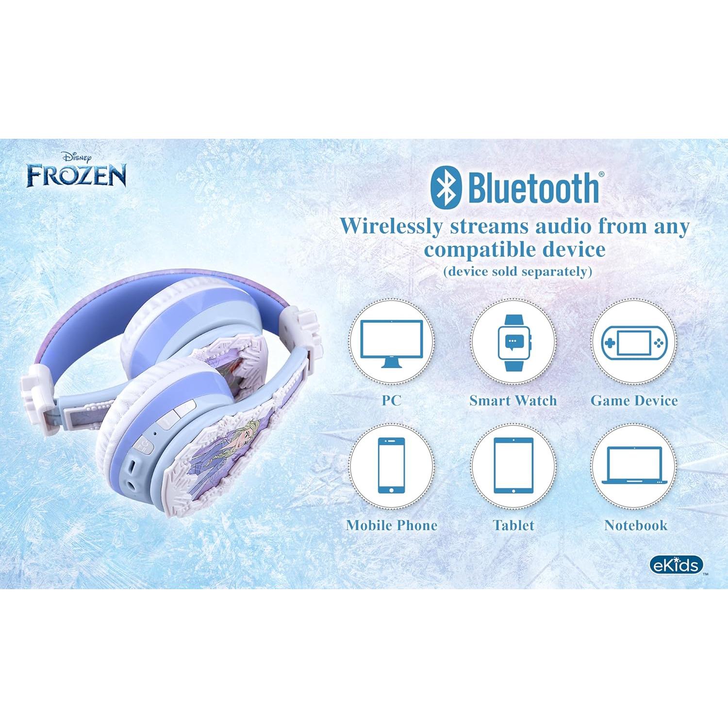 Auriculares Bluetooth eKids Frozen 2 con micrófono y volumen seguro