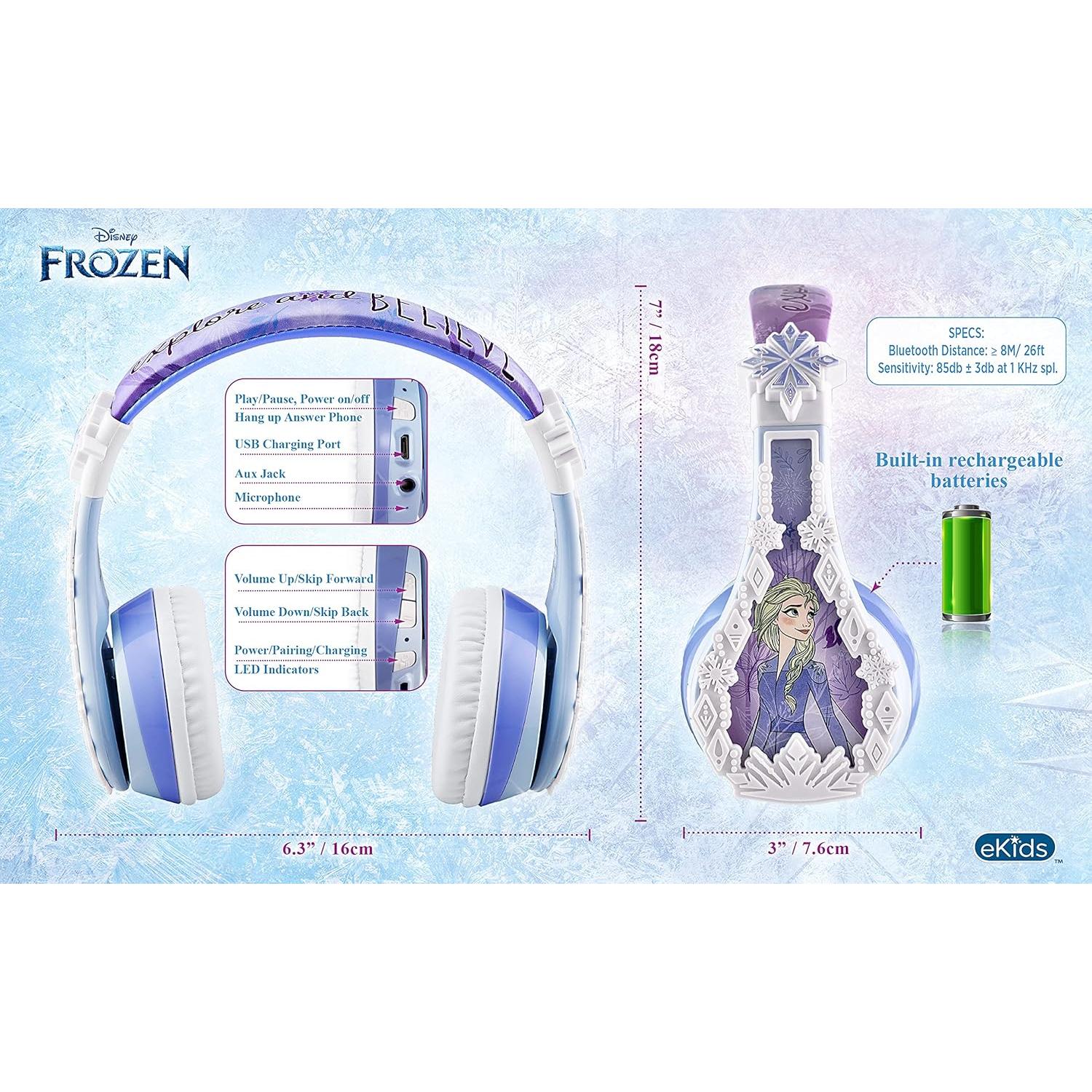 Auriculares Bluetooth eKids Frozen 2 con micrófono y volumen seguro