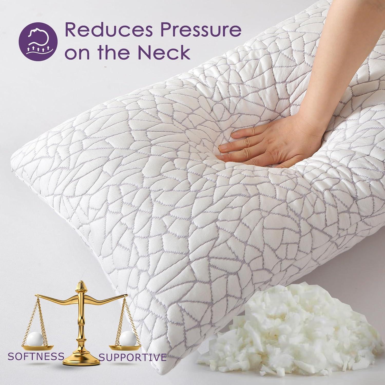 Almohada de Espuma de Memoria KUSNUG Queen Ajustable Refrigerante