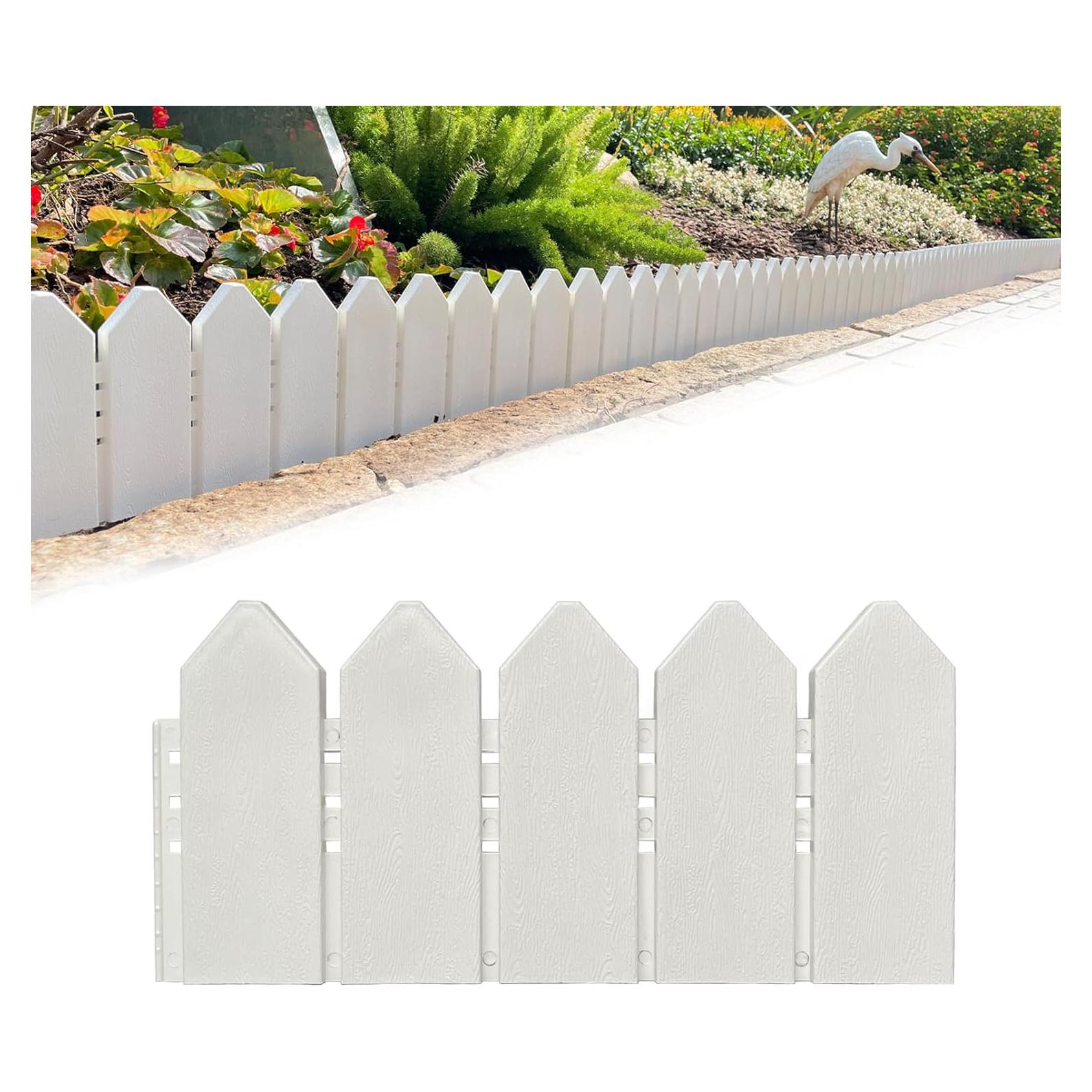 Kit de Bordes de Jardín 2.83 m Blanco ARRYNTHEON con 20 Picos