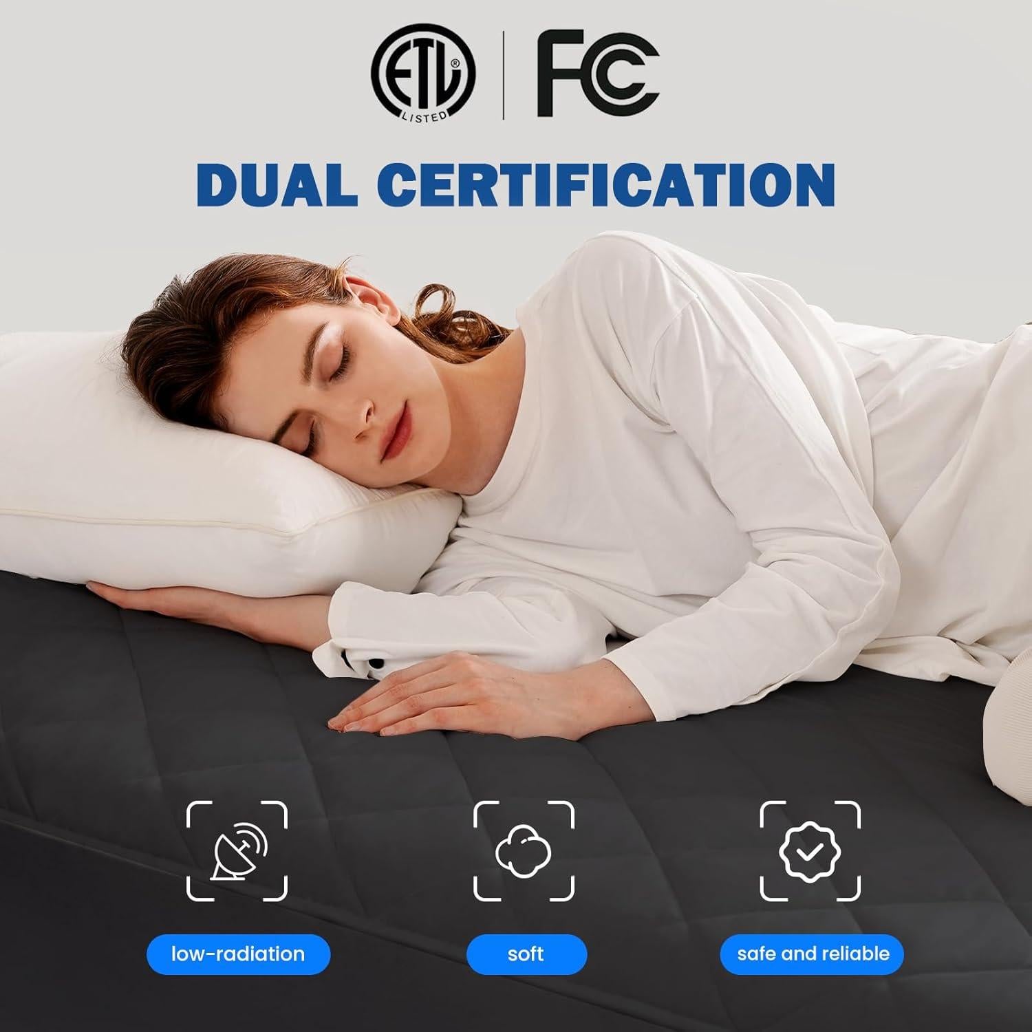 Almohadilla Térmica Individual VALUXE Gris Acolchada 10 Niveles Calor