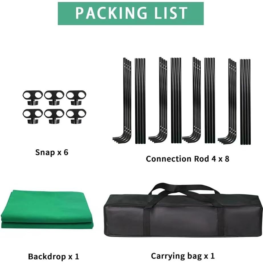 Pantalla Verde Chromakey 2.4m x 4m GSKAIWEN con Soporte