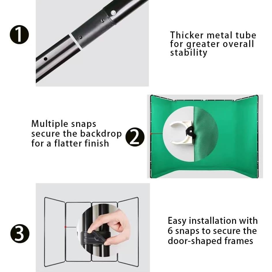 Pantalla Verde Chromakey 2.4m x 4m GSKAIWEN con Soporte