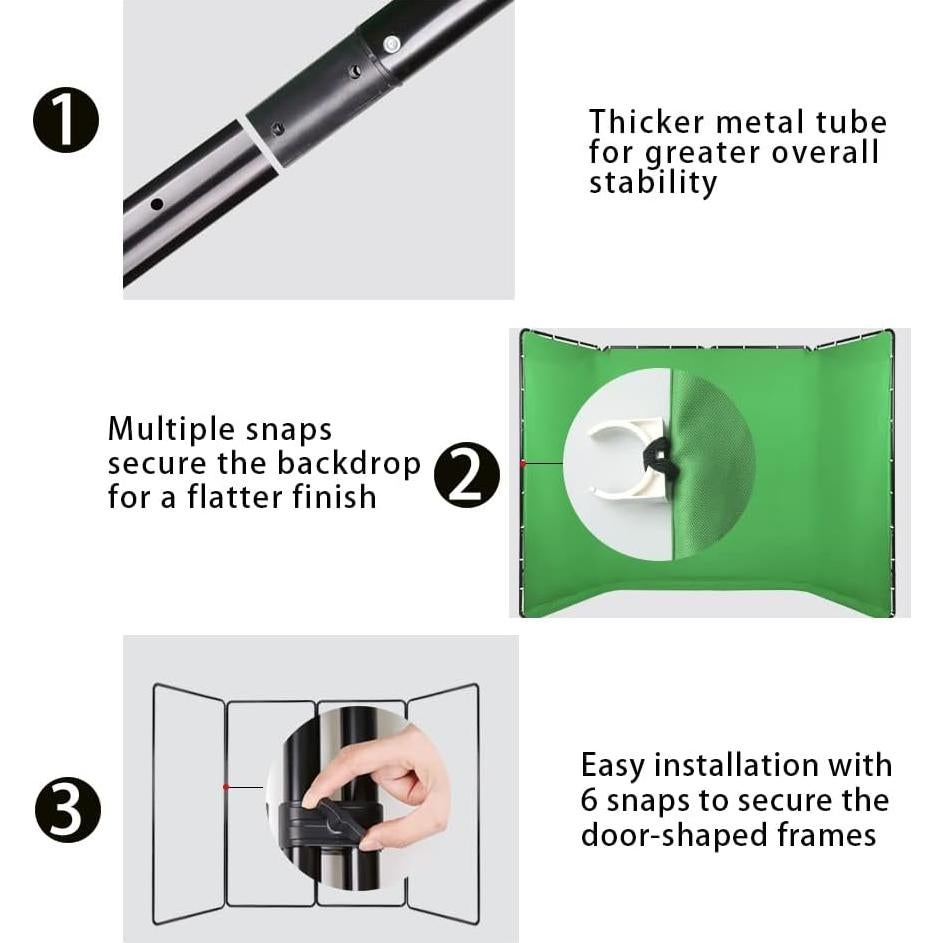 Pantalla Verde Chromakey 2.4m x 4m GSKAIWEN con Soporte