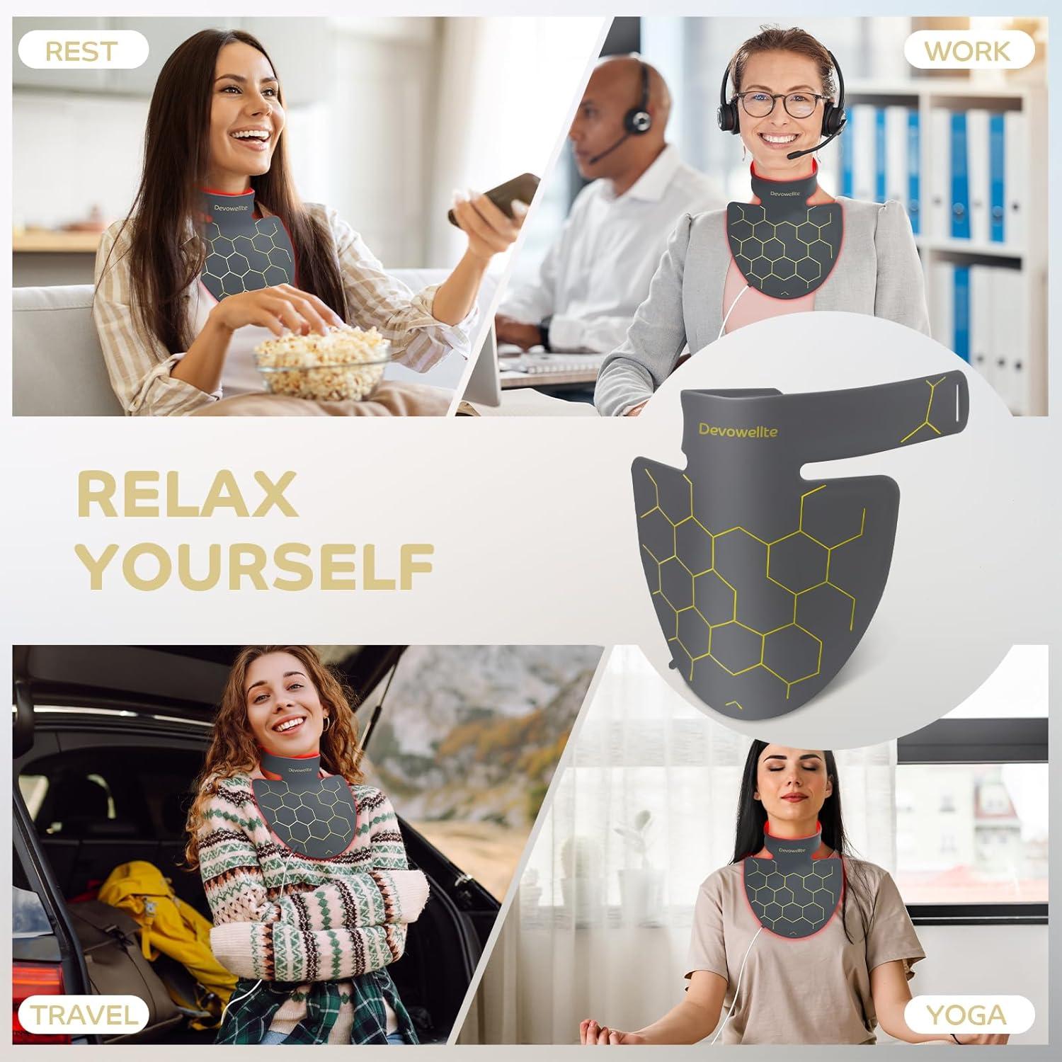 Luz Roja Terapia para Cuello y Pecho Devowellte 660nm 850nm