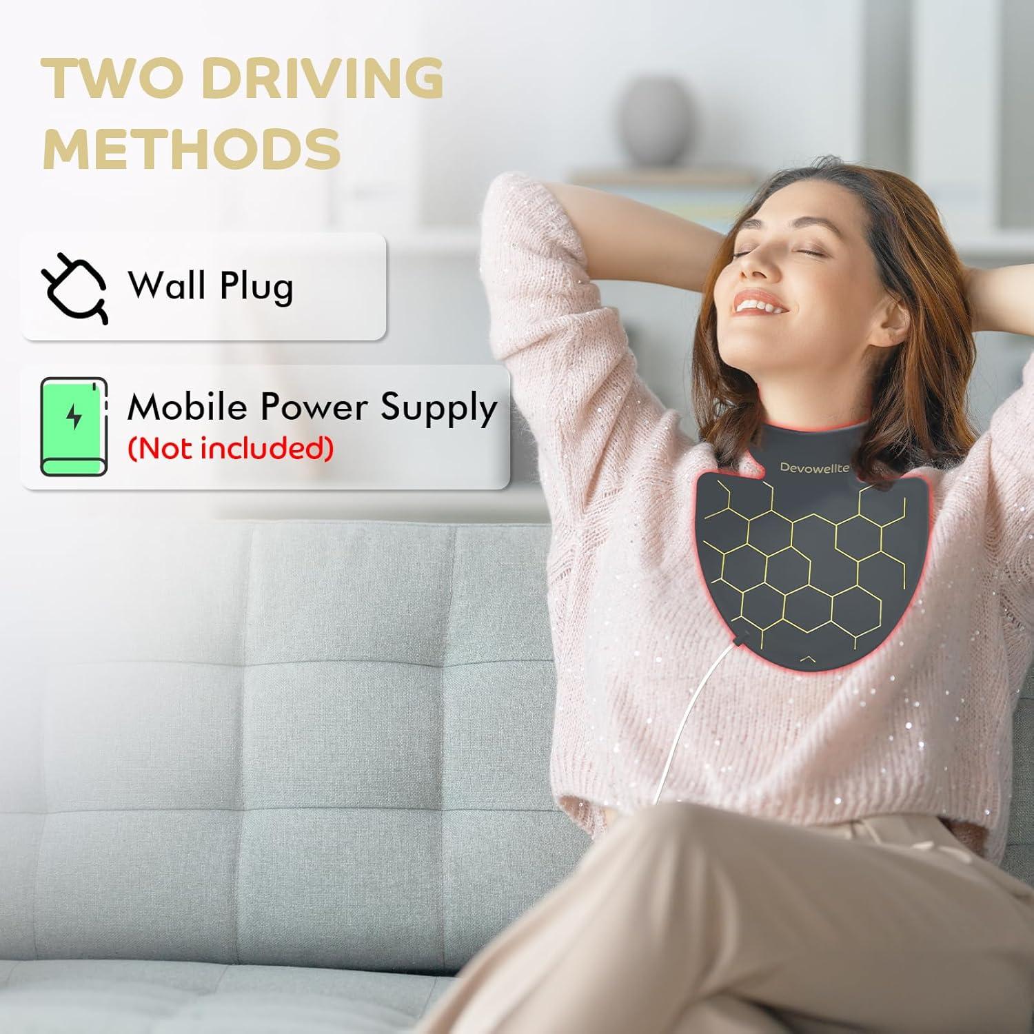 Luz Roja Terapia para Cuello y Pecho Devowellte 660nm 850nm