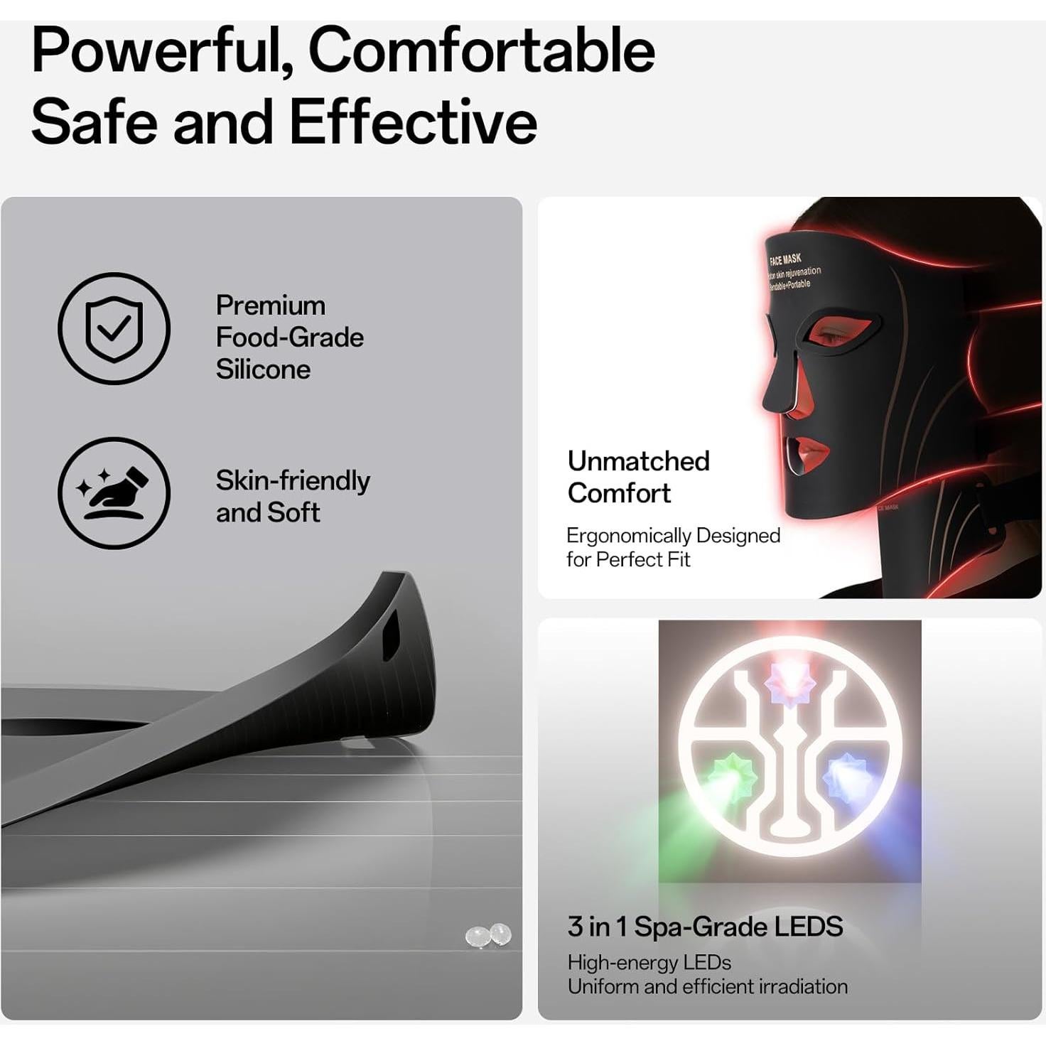 Máscara de Terapia de Luz Roja Facego - Cuidado Facial Portátil