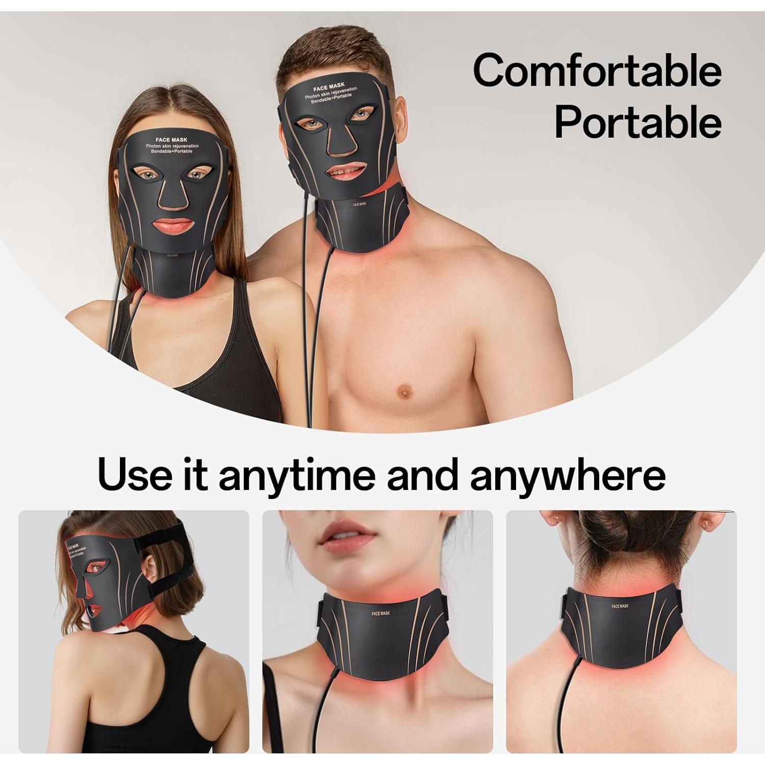 Máscara de Terapia de Luz Roja Facego - Cuidado Facial Portátil