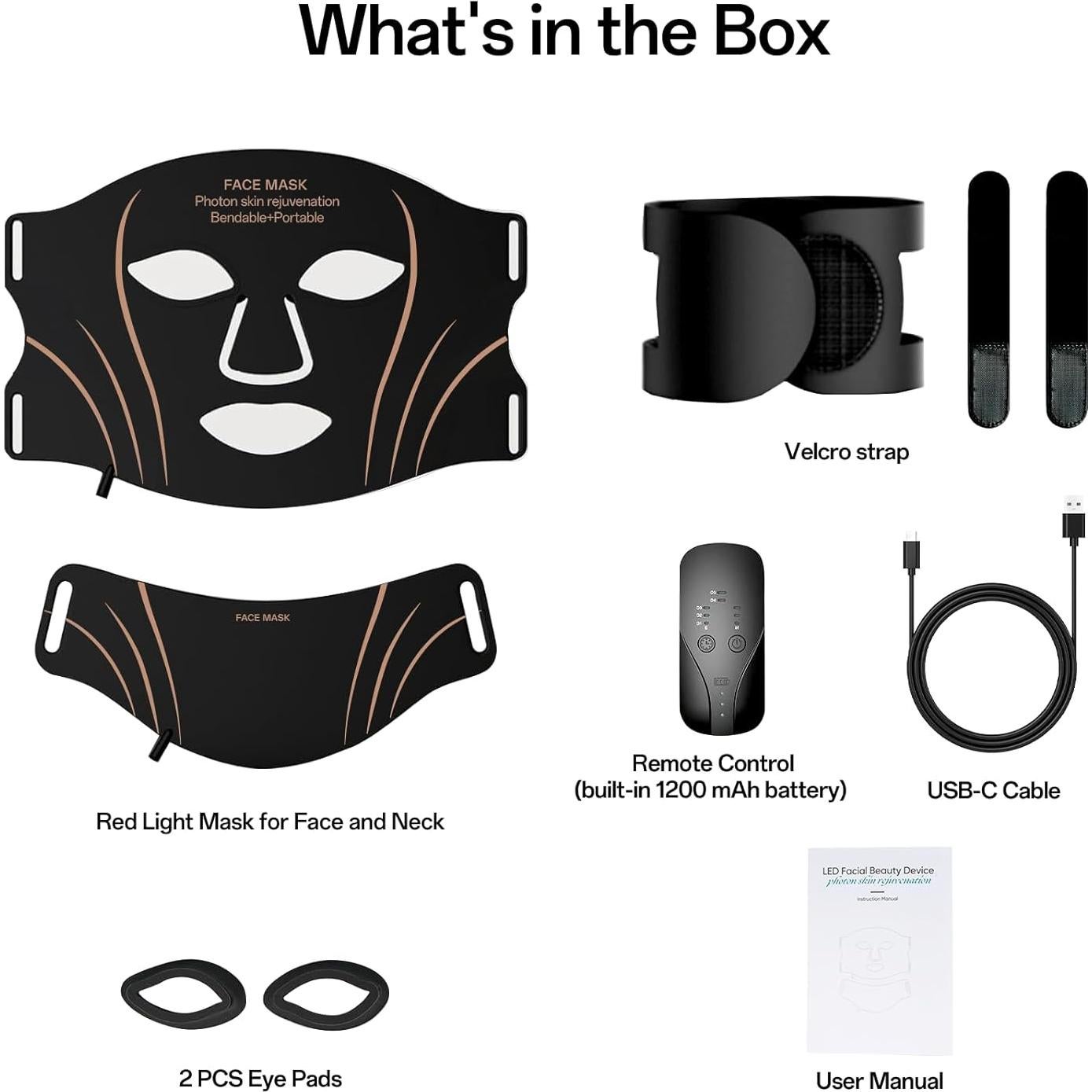 Máscara de Terapia de Luz Roja Facego - Cuidado Facial Portátil