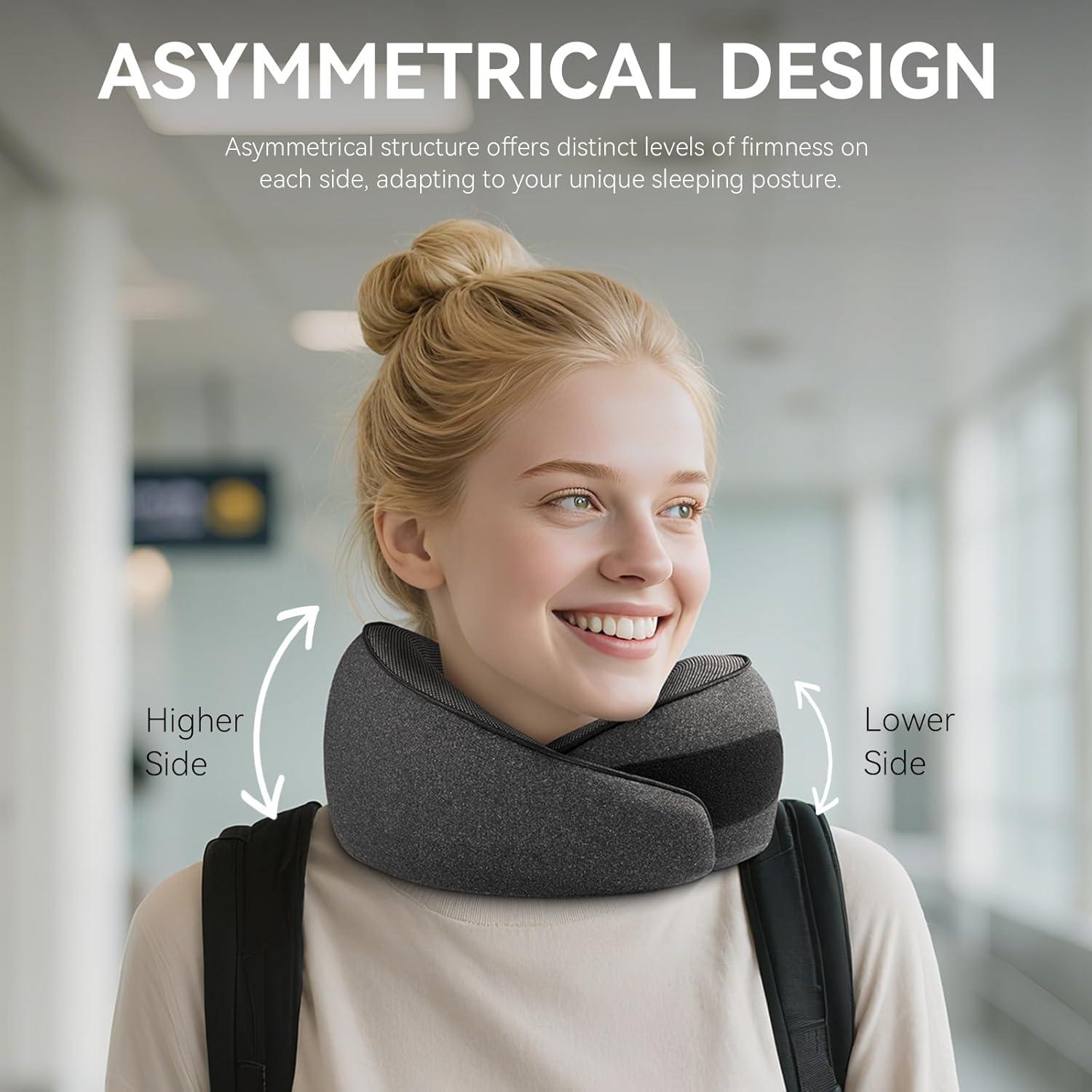 Almohada de Viaje SZXYX de Espuma de Memoria Negra 20x15cm