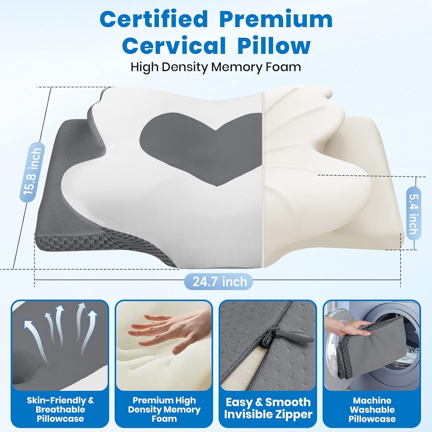 Almohada Cervical Ergonómica TranquilMoments Queen Gris