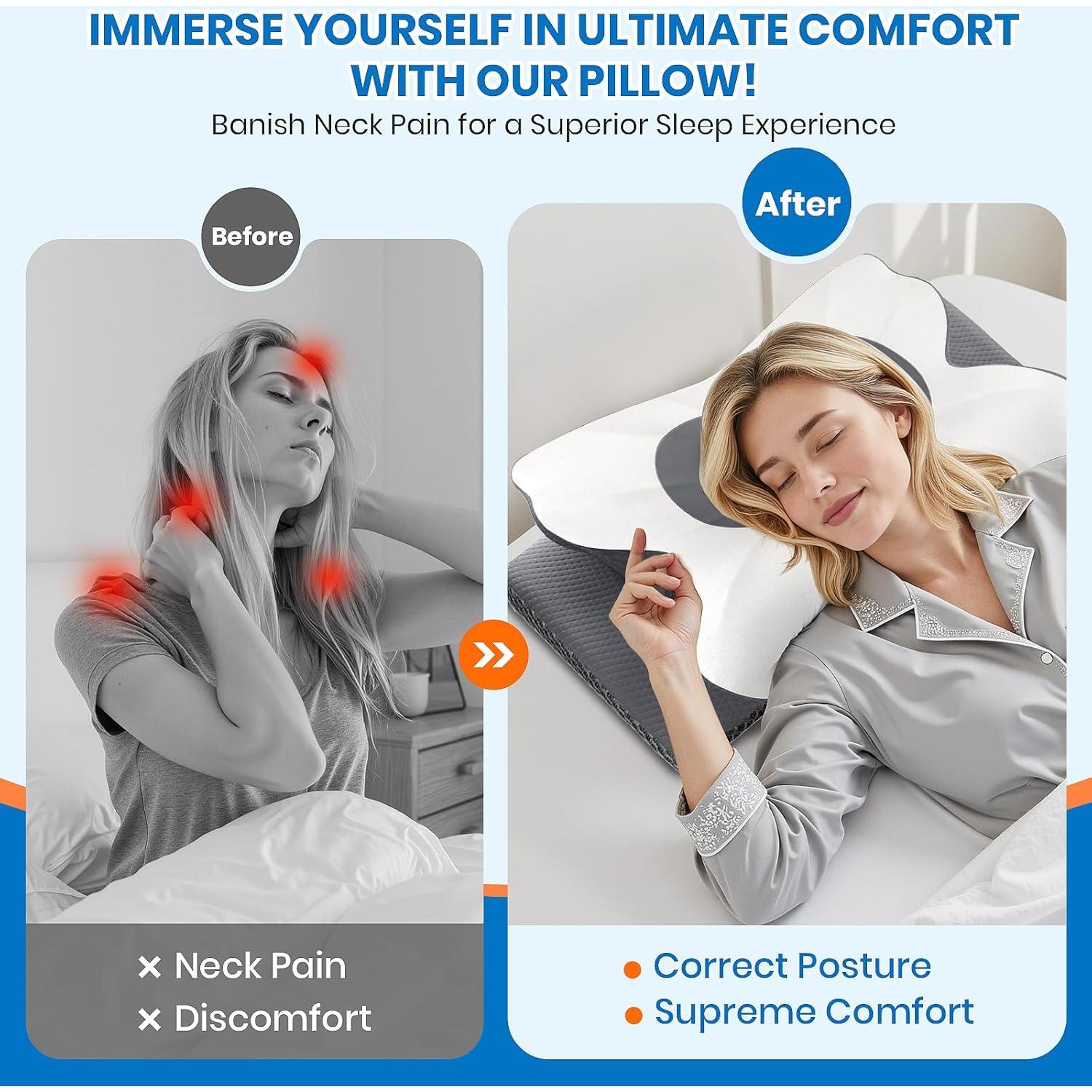 Almohada Cervical Ergonómica TranquilMoments Queen Gris