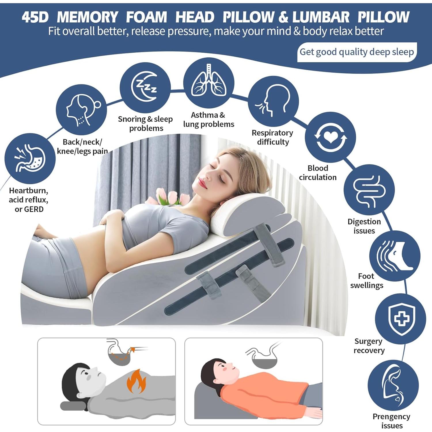 Juego de 4 Cojines en Cuña Ortopédicos Simpledad - Espuma Viscoelástica