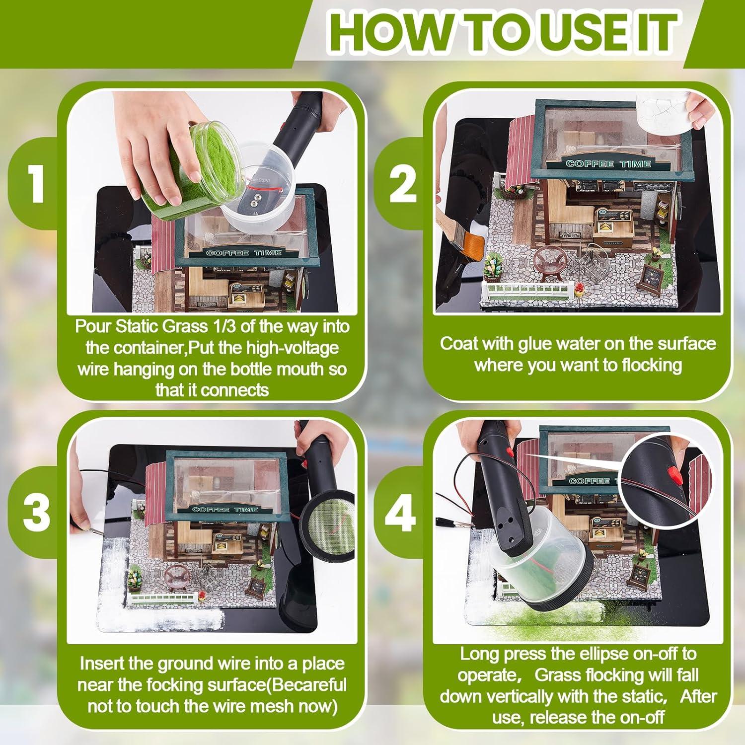 Kit Aplicador de Hierba Estática Tioncy con 4 Latas 60g