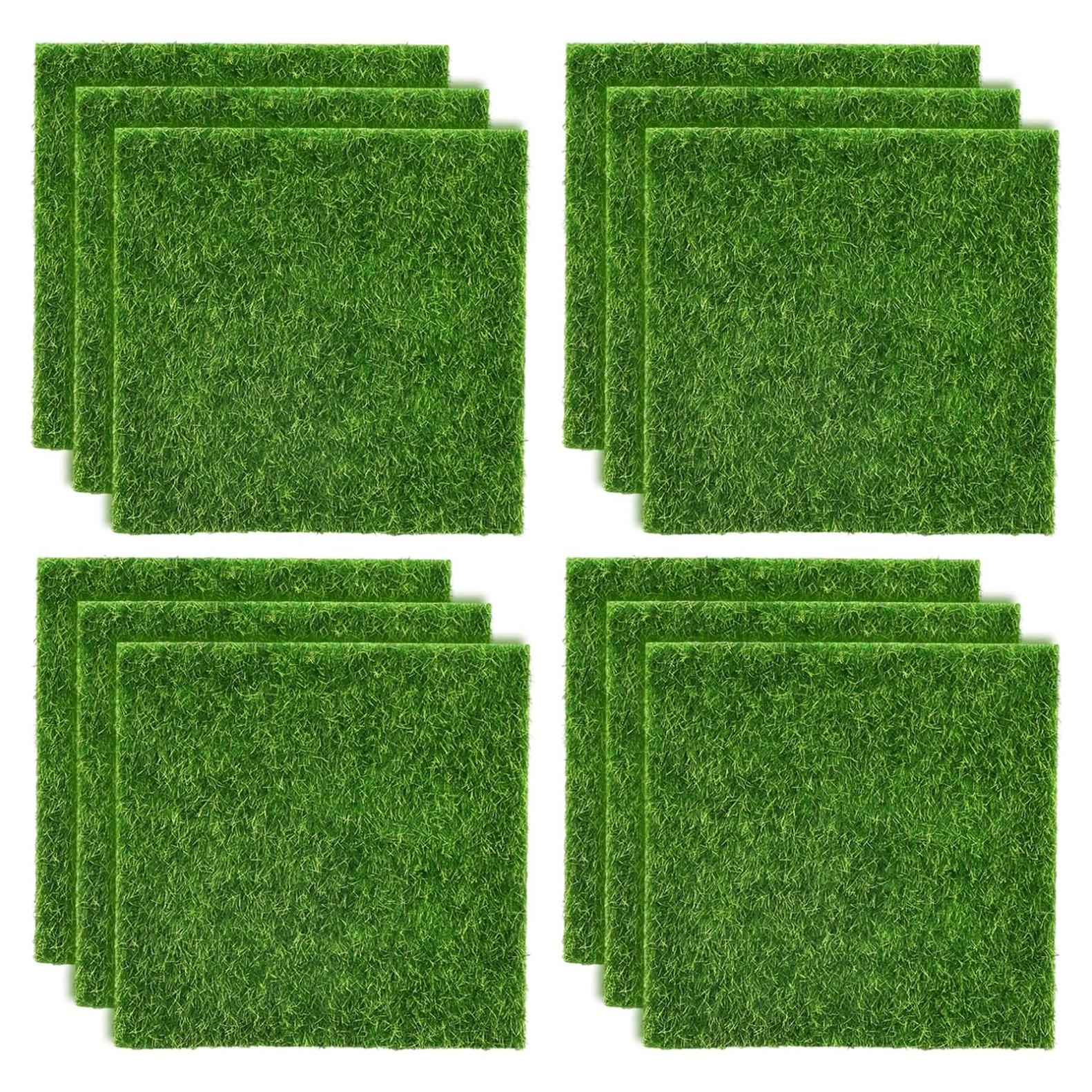 Césped Artificial Shindel 12 Paquetes 15.24x15.24 cm Decoración