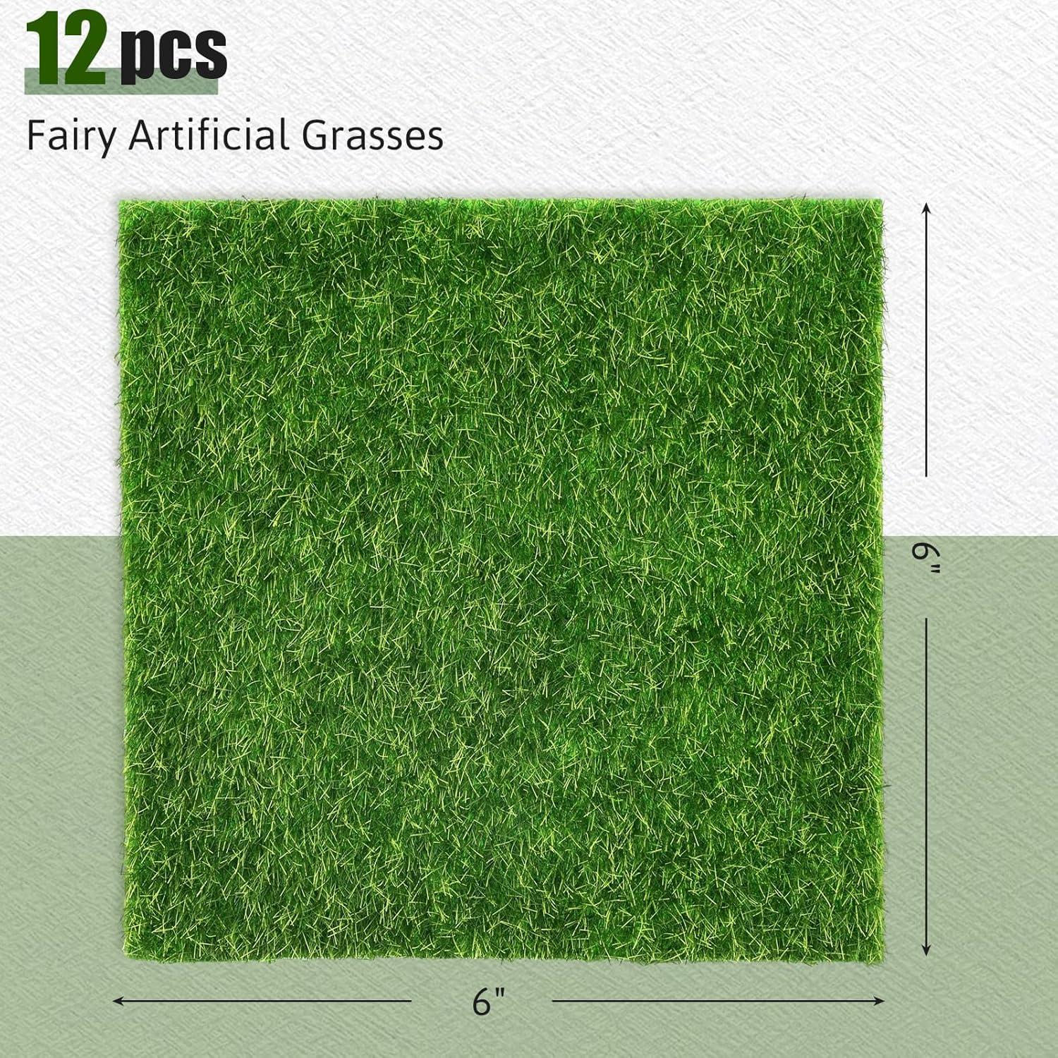 Césped Artificial Shindel 12 Paquetes 15.24x15.24 cm Decoración