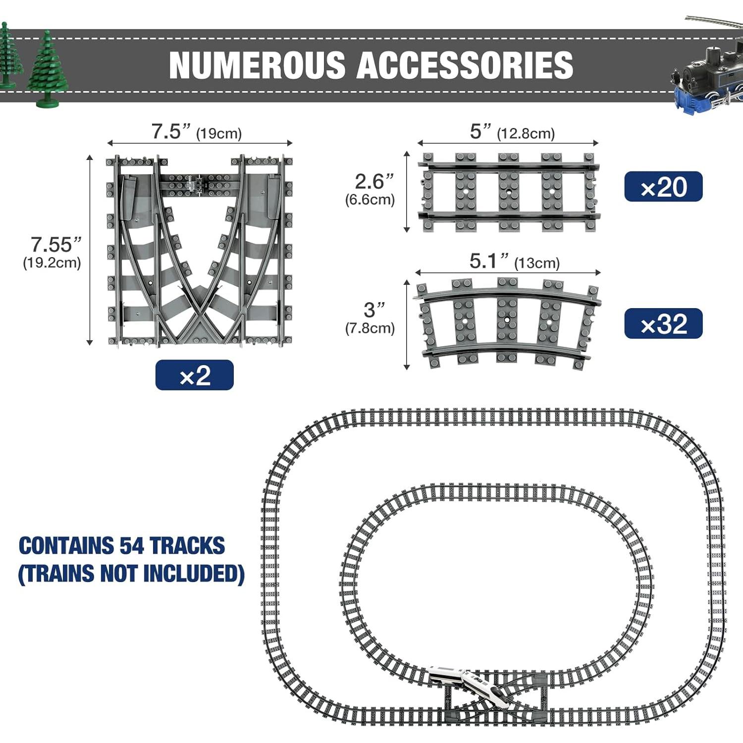 Pistas de Tren Mannidoo 54 Piezas ABS - Curvas y Rectas