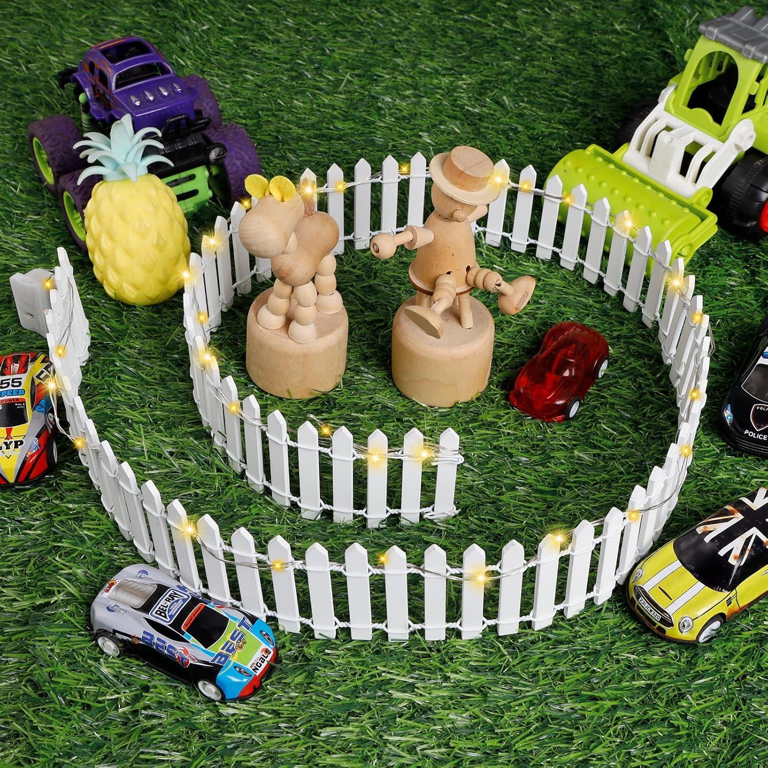 Mini Valla de Jardín de Hadas HOSEASCA 90.17x5.08 cm Blanca