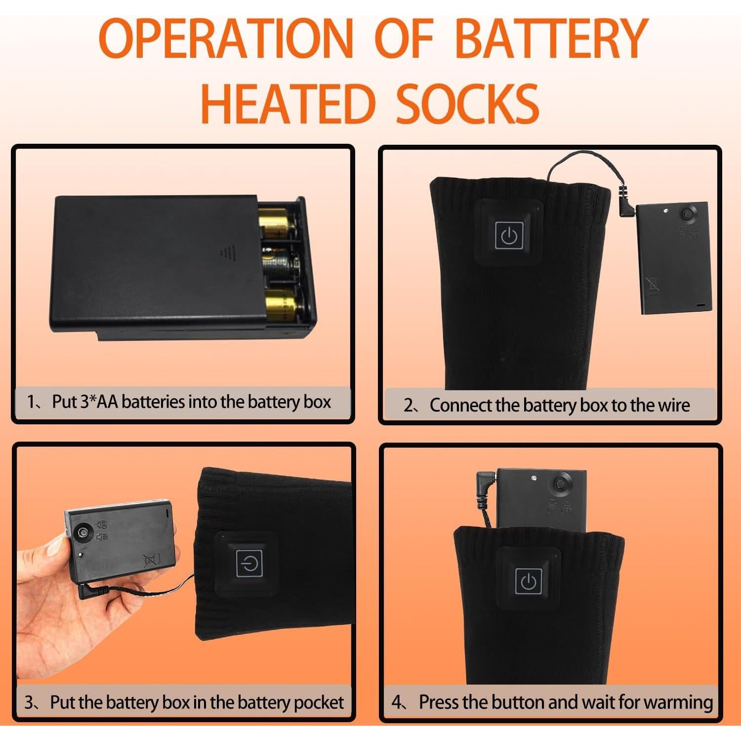 Calcetines Calentados Hettluo Unisex Negros para Invierno