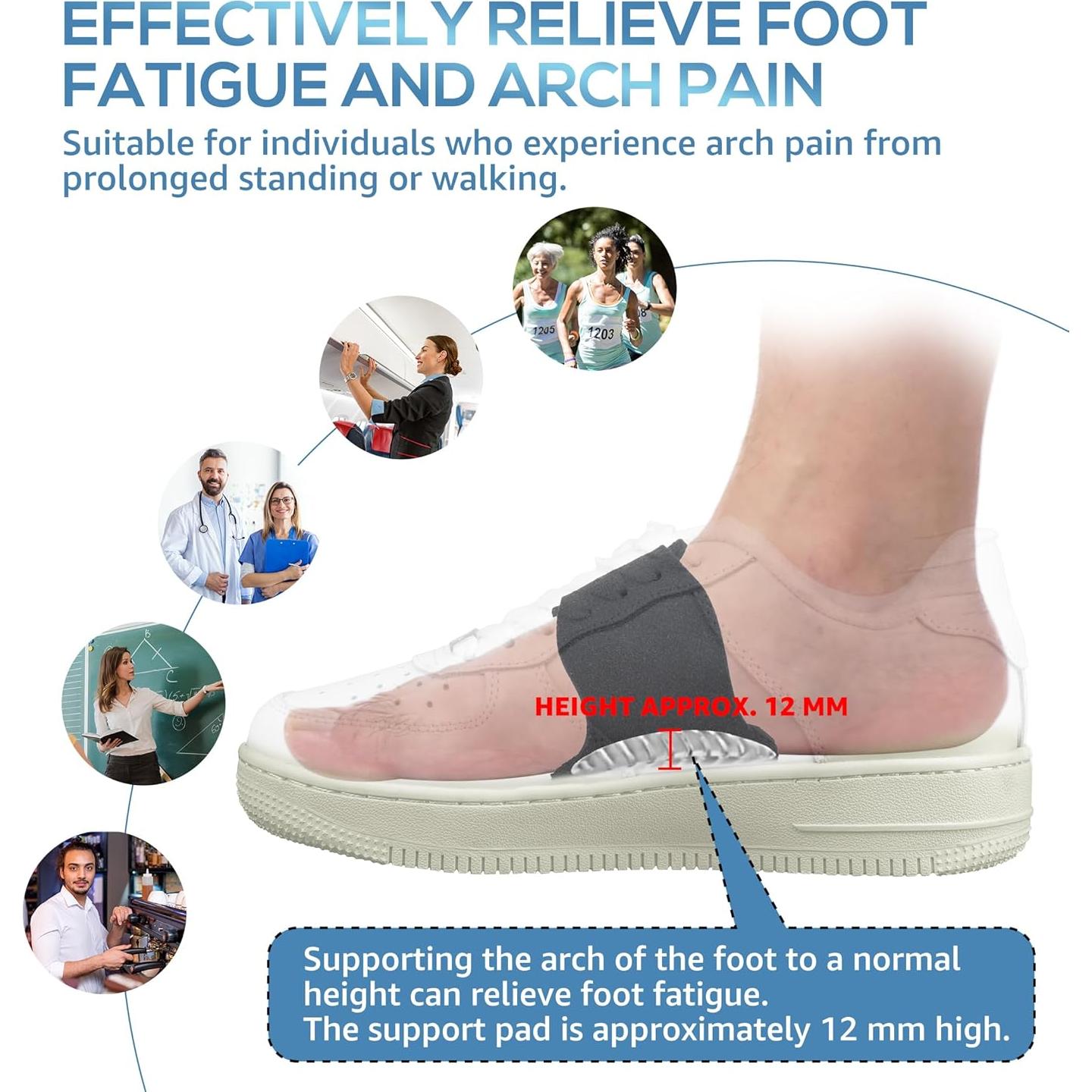 Soporte de Arco Ajustable HGBOO - Alivio Fascitis Plantar - 2 Piezas