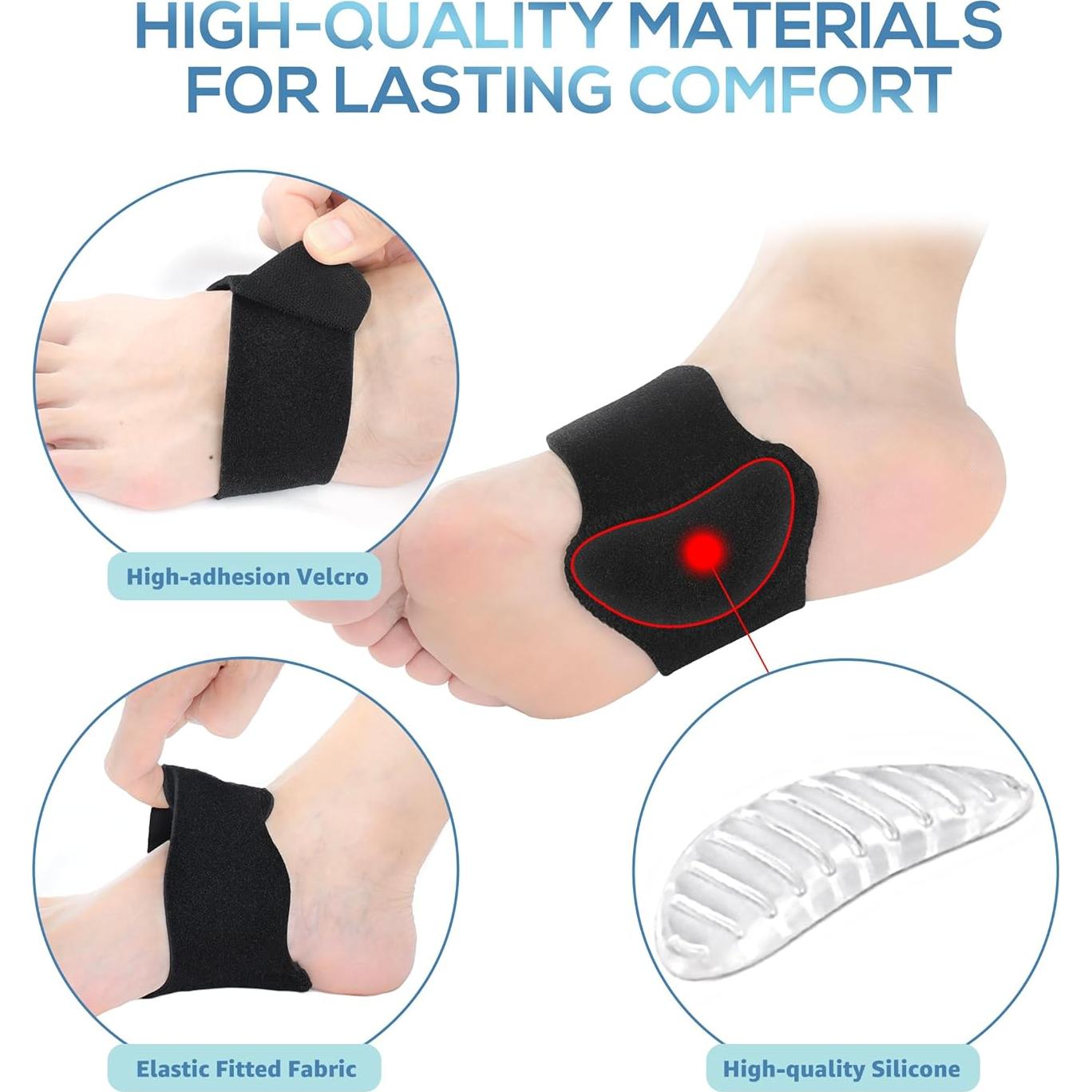 Soporte de Arco Ajustable HGBOO - Alivio Fascitis Plantar - 2 Piezas