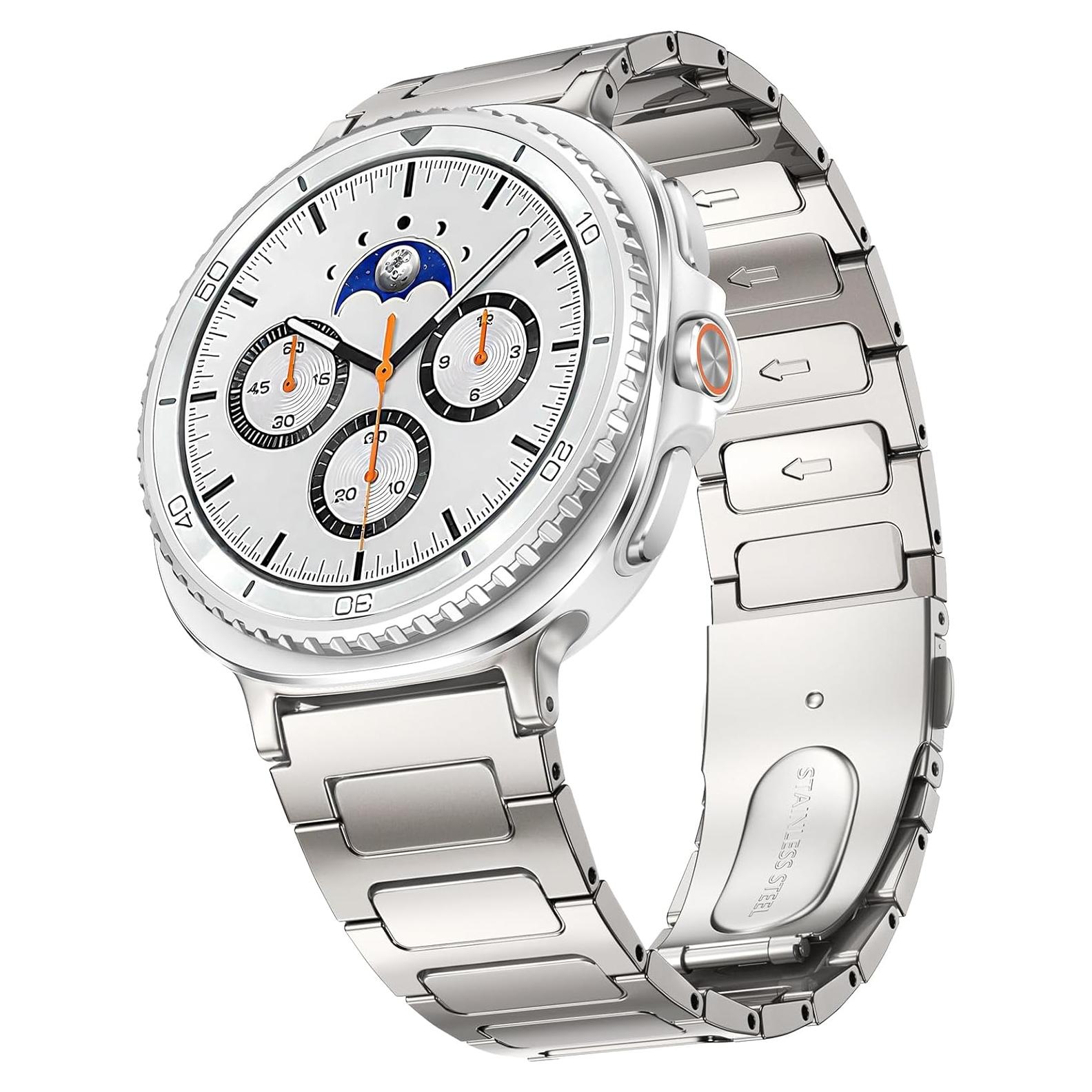 Banda de Acero Inoxidable Titanio para Galaxy Watch 8 Classic 46mm