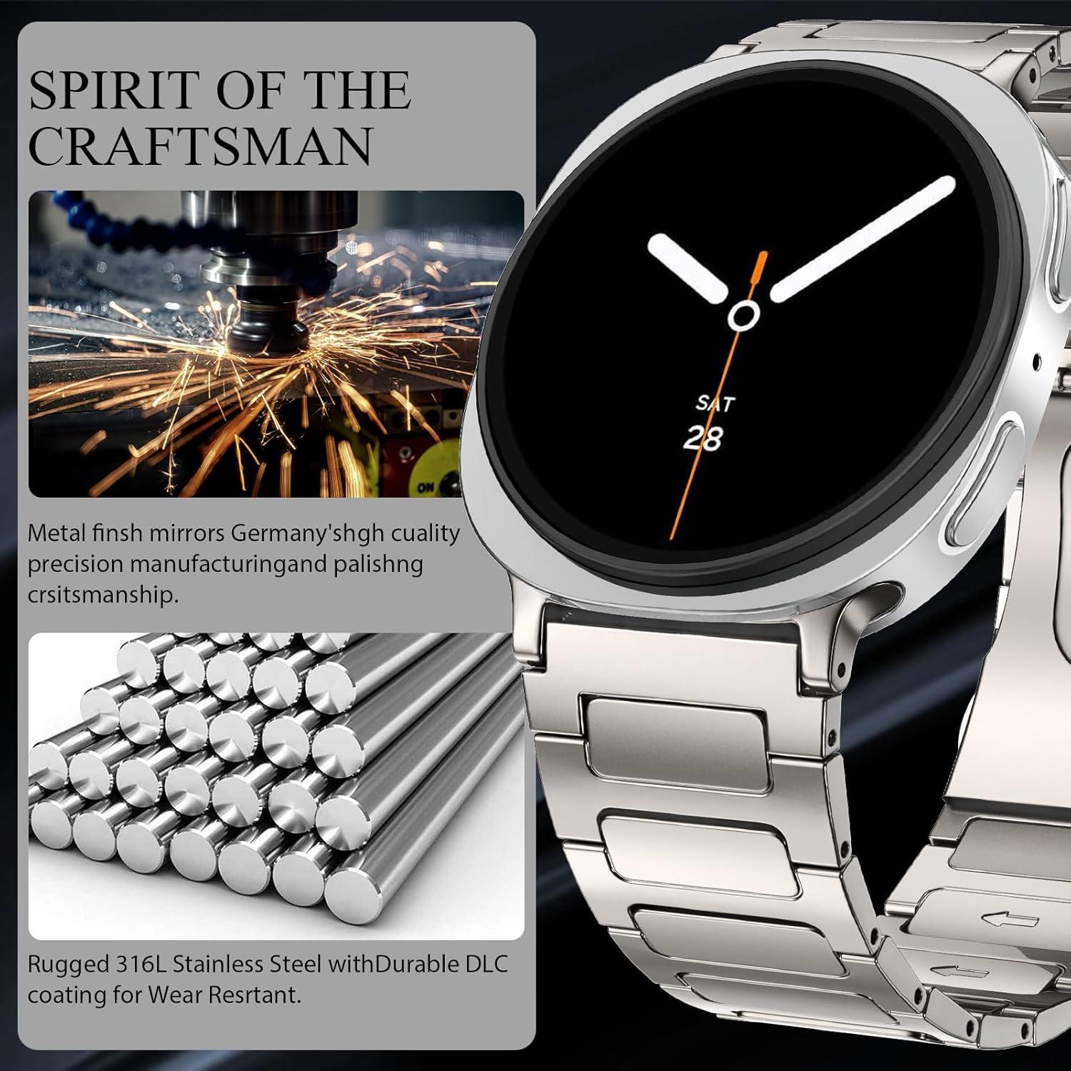 Banda de Acero Inoxidable Titanio para Galaxy Watch 8 Classic 46mm