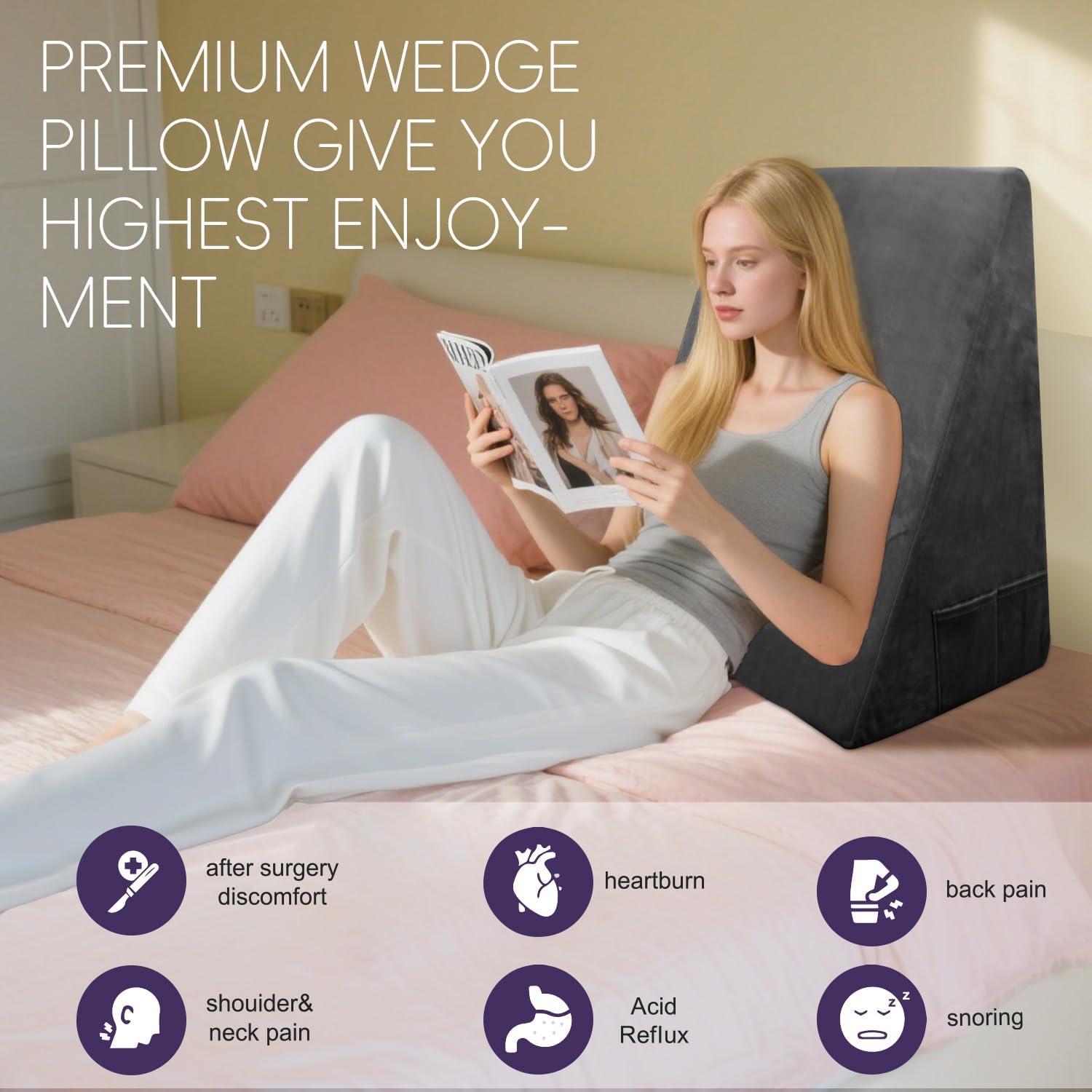 Cojín en Cuña Espuma Viscoelástica CHxxy 25.4x60.96 cm Alivio Reflujo