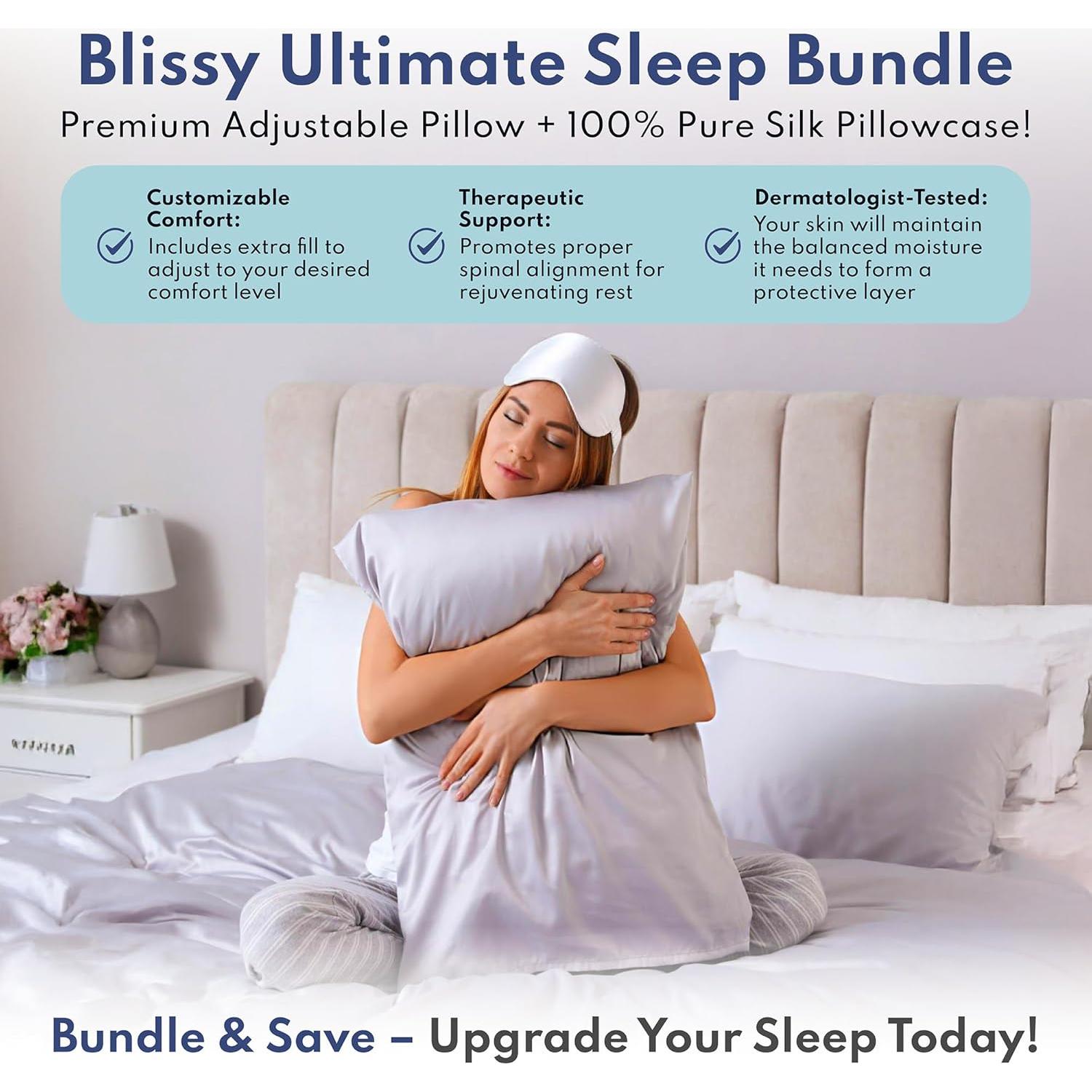 Almohada Ajustable de Espuma de Memoria Blissy Rey Enfriamiento