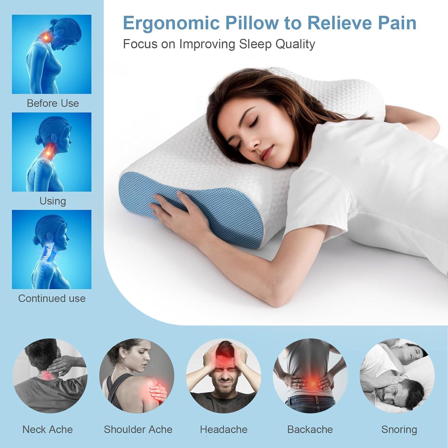 Almohada Ergonómica de Espuma con Memoria Lukace - Alivio Cuello