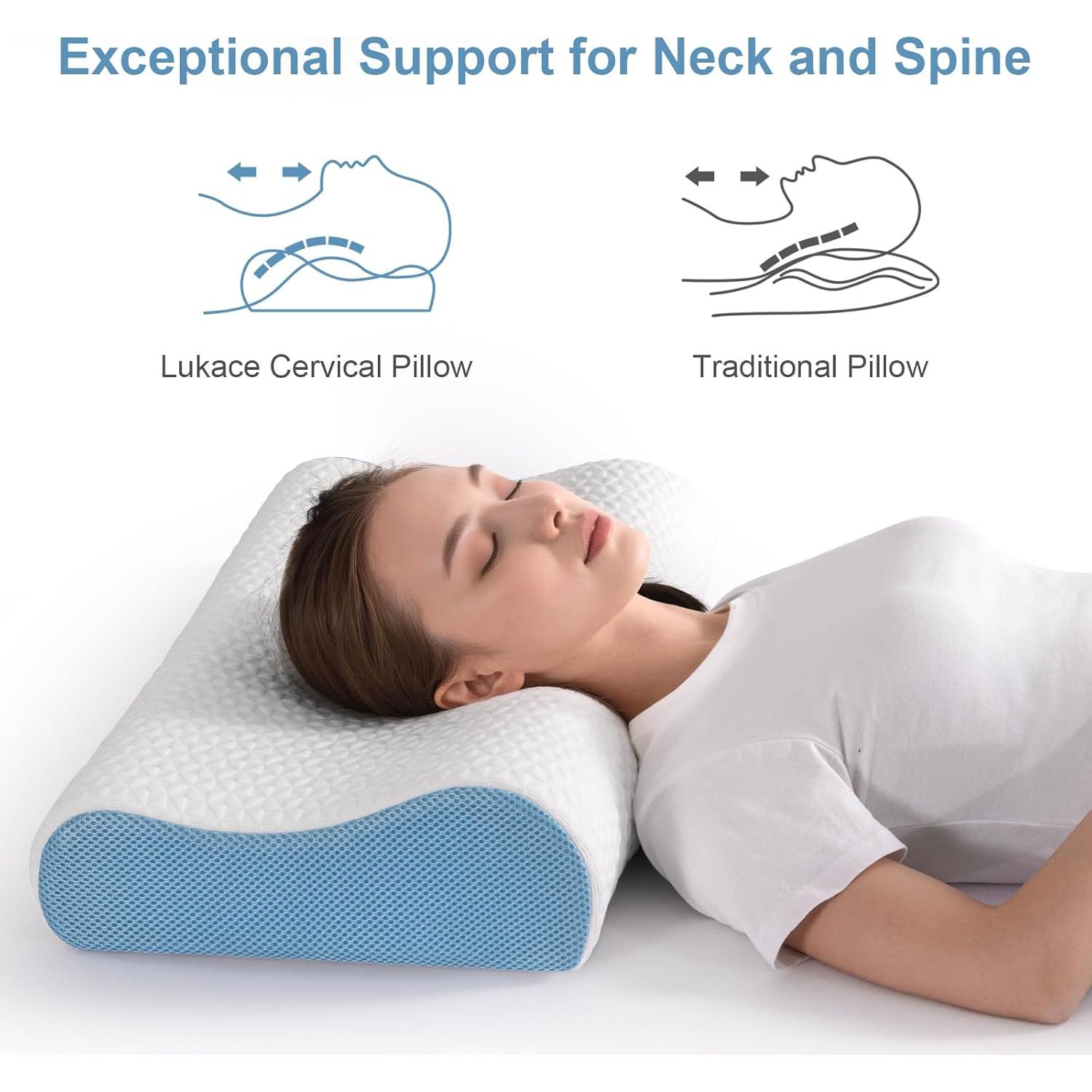 Almohada Ergonómica de Espuma con Memoria Lukace - Alivio Cuello