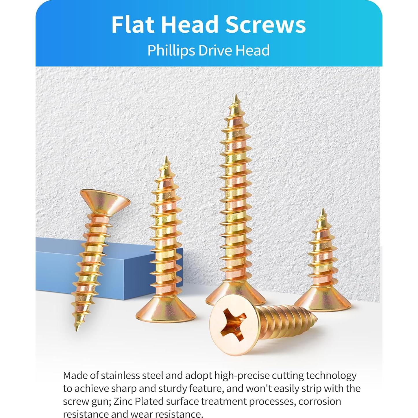 Kit de Tornillos de Madera DIVANC 600 Pcs Acero Inoxidable