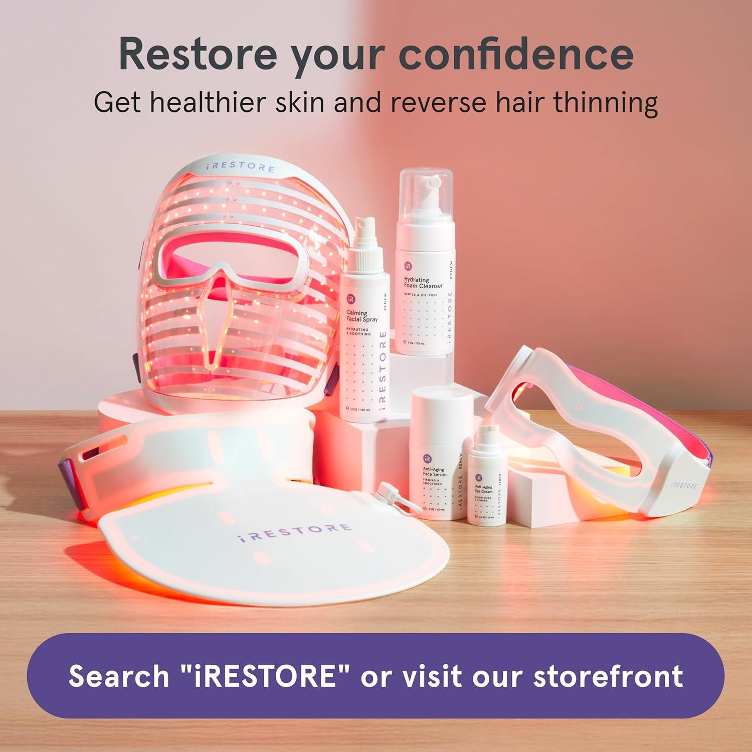 iRestore Máscara de Luz Roja para Ojos - 180 LEDs, Antiarrugas