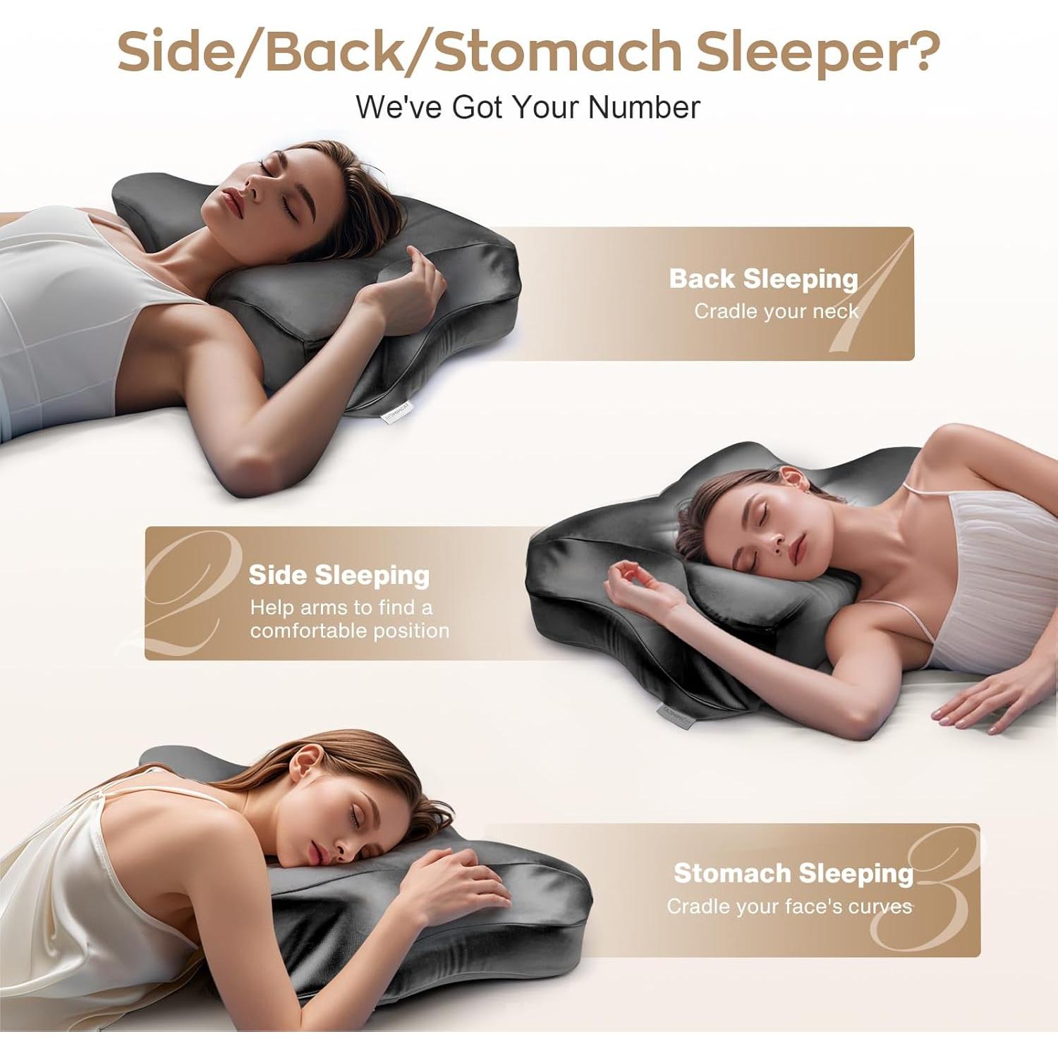 Almohada Cervical MIMCAT Ajustable Espuma de Memoria Refrigerante