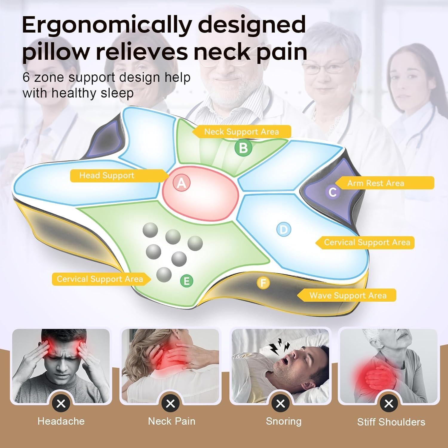 Almohada Cervical MIMCAT Ajustable Espuma de Memoria Refrigerante