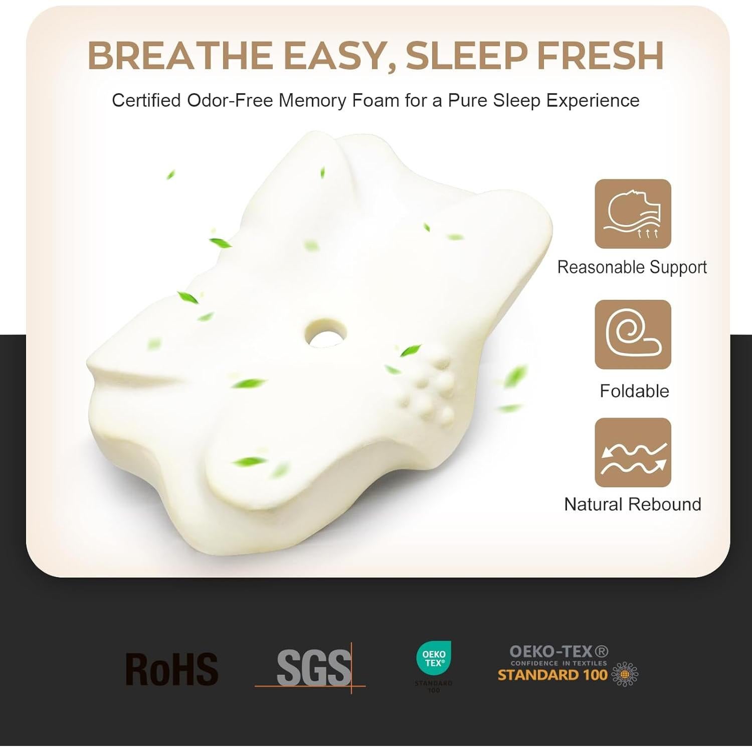 Almohada Cervical MIMCAT Ajustable Espuma de Memoria Refrigerante