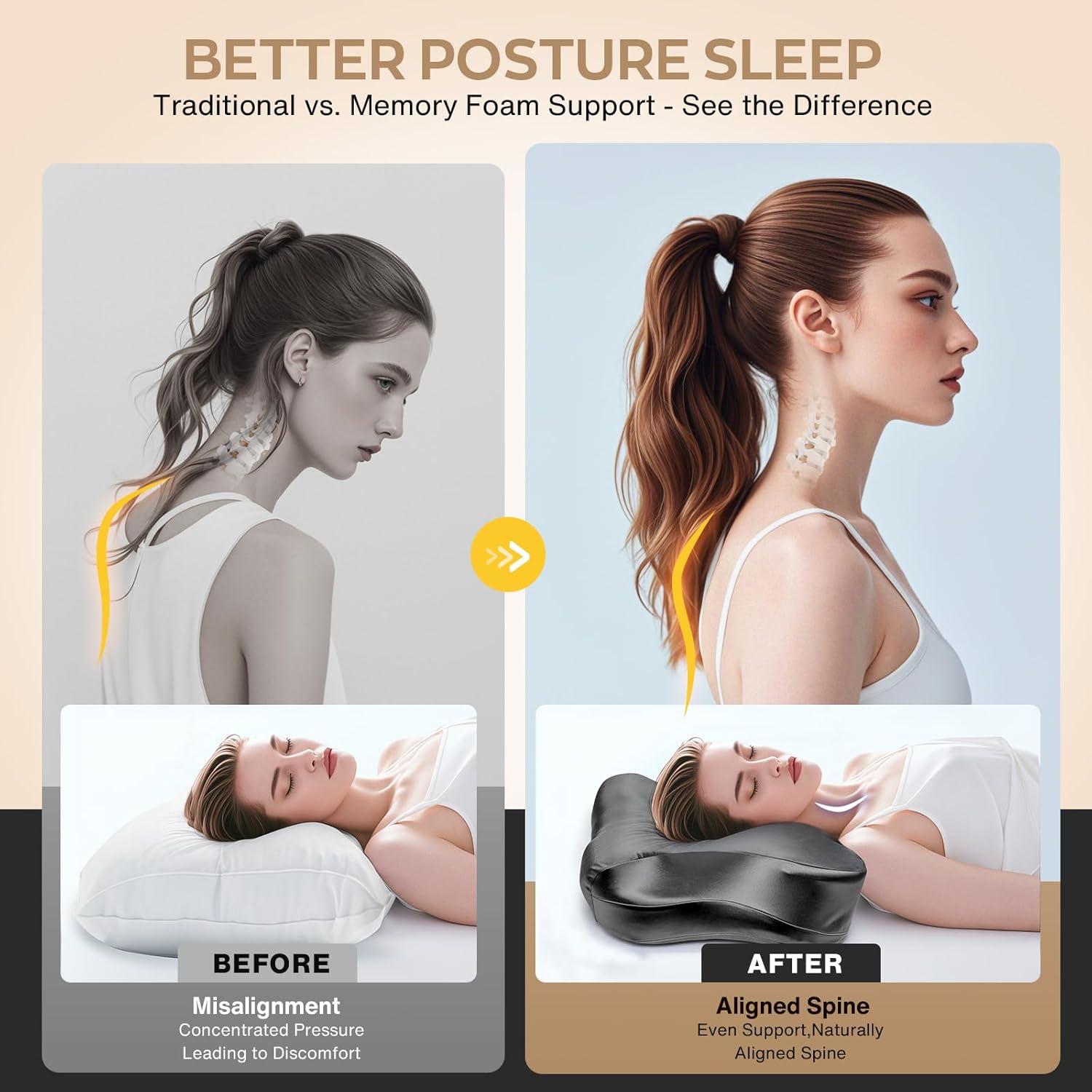 Almohada Cervical MIMCAT Ajustable Espuma de Memoria Refrigerante