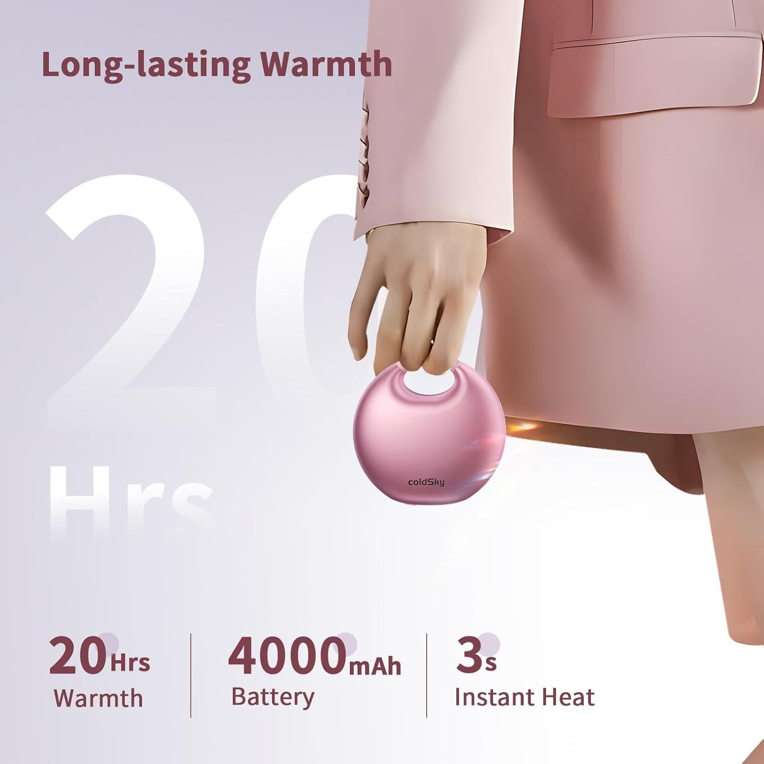 Calentador de Manos Eléctrico coldSky YL129 Rosa 4000mAh