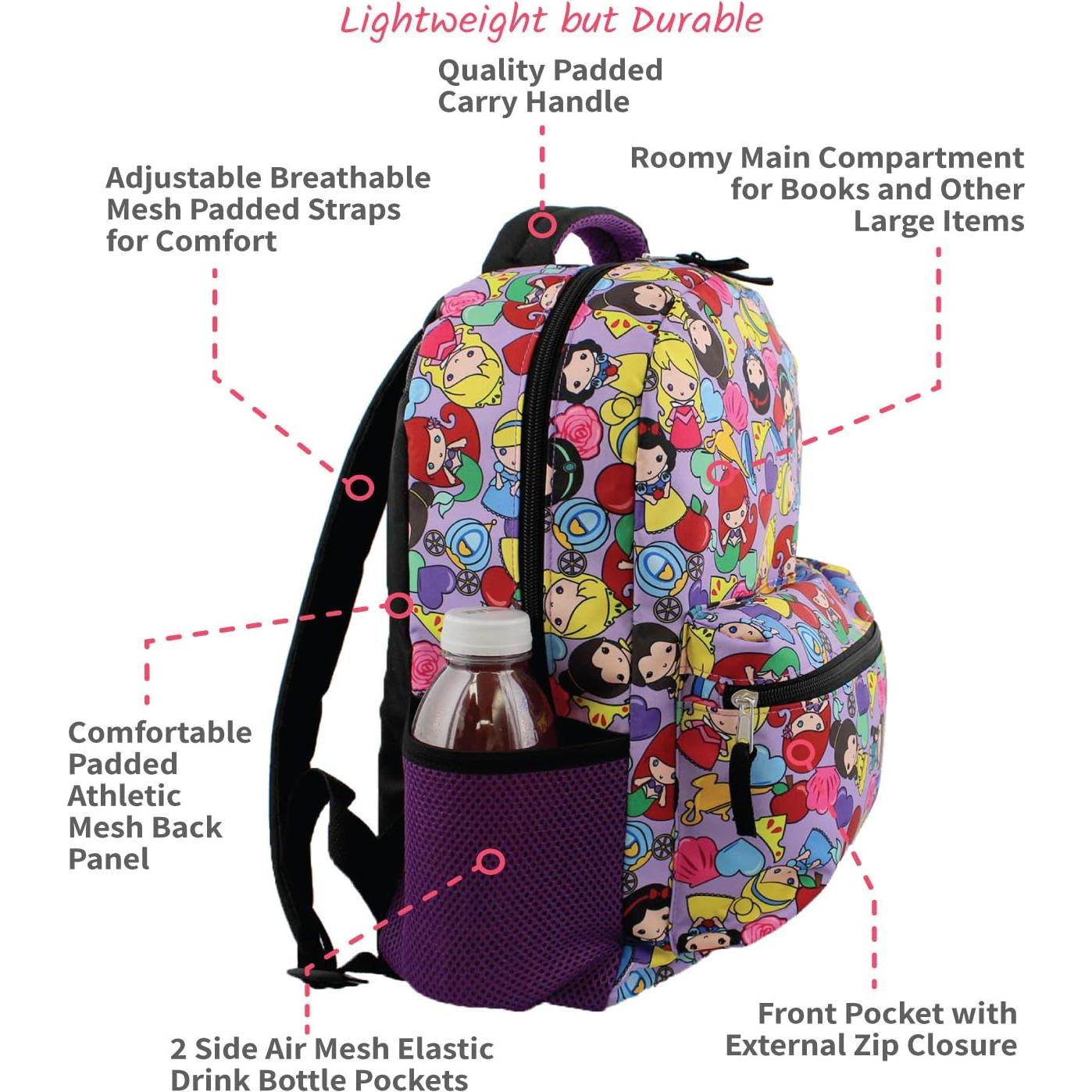 Mochila Escolar Disney Princess 40.6 cm Morado Talla Única