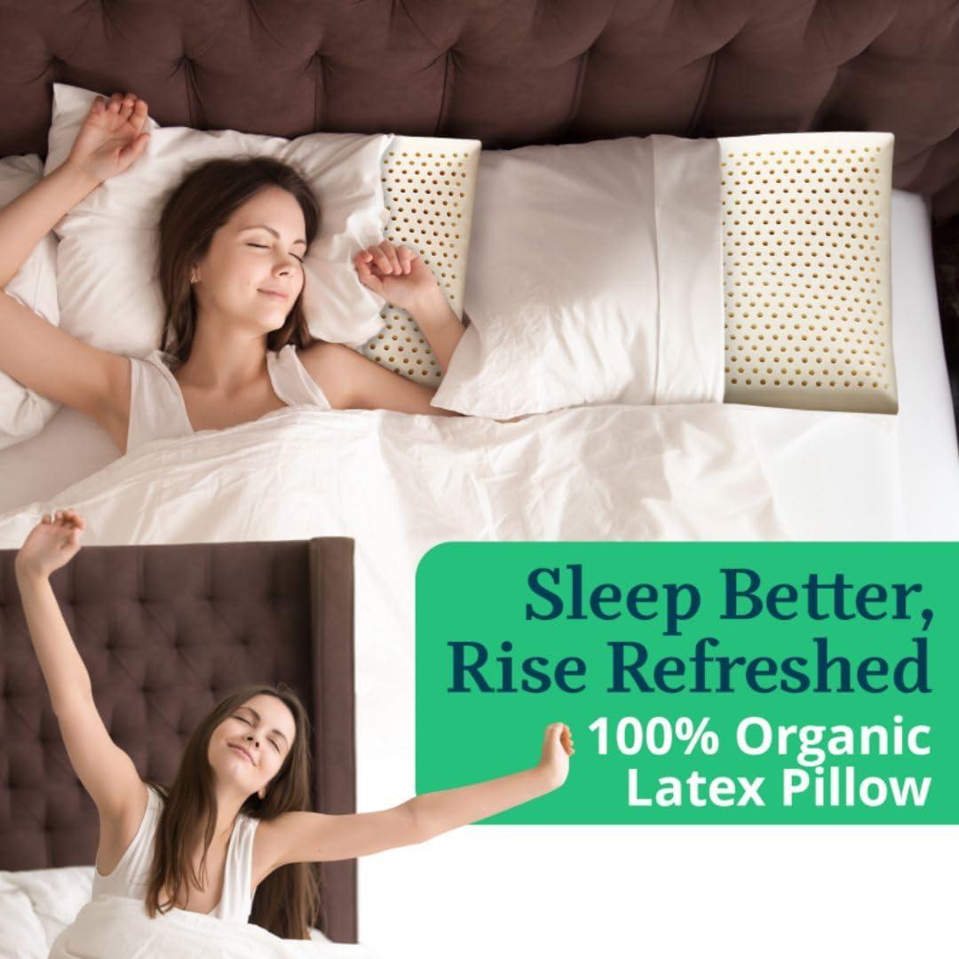 Almohada de látex Talalay OrganicTextiles estándar firme 1.59kg