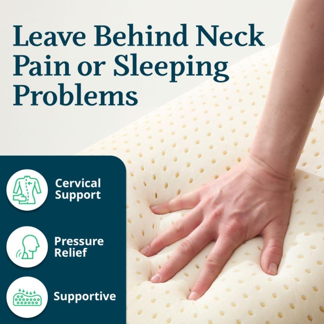 Almohada de látex Talalay OrganicTextiles estándar firme 1.59kg