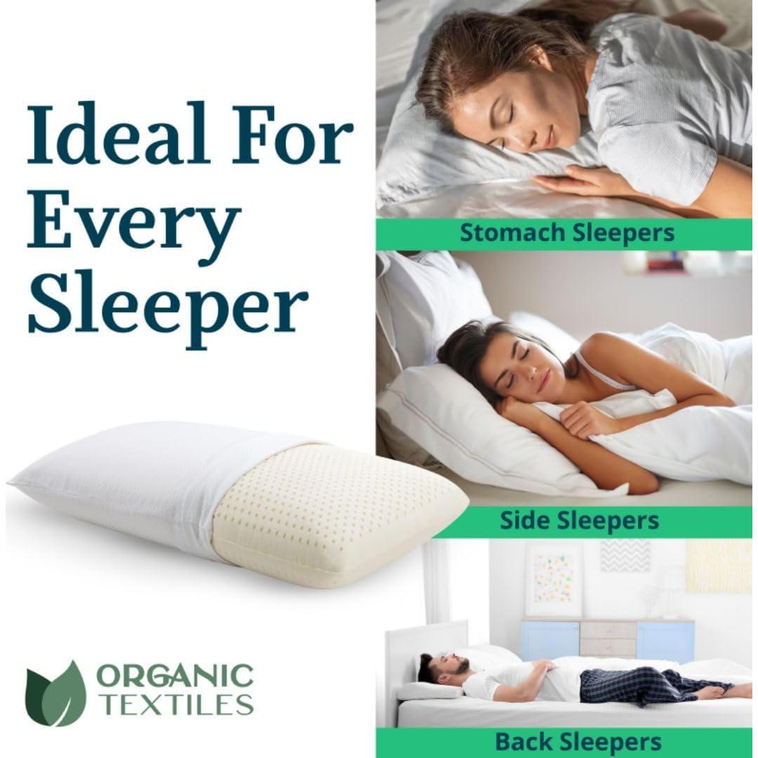 Almohada de látex Talalay OrganicTextiles estándar firme 1.59kg