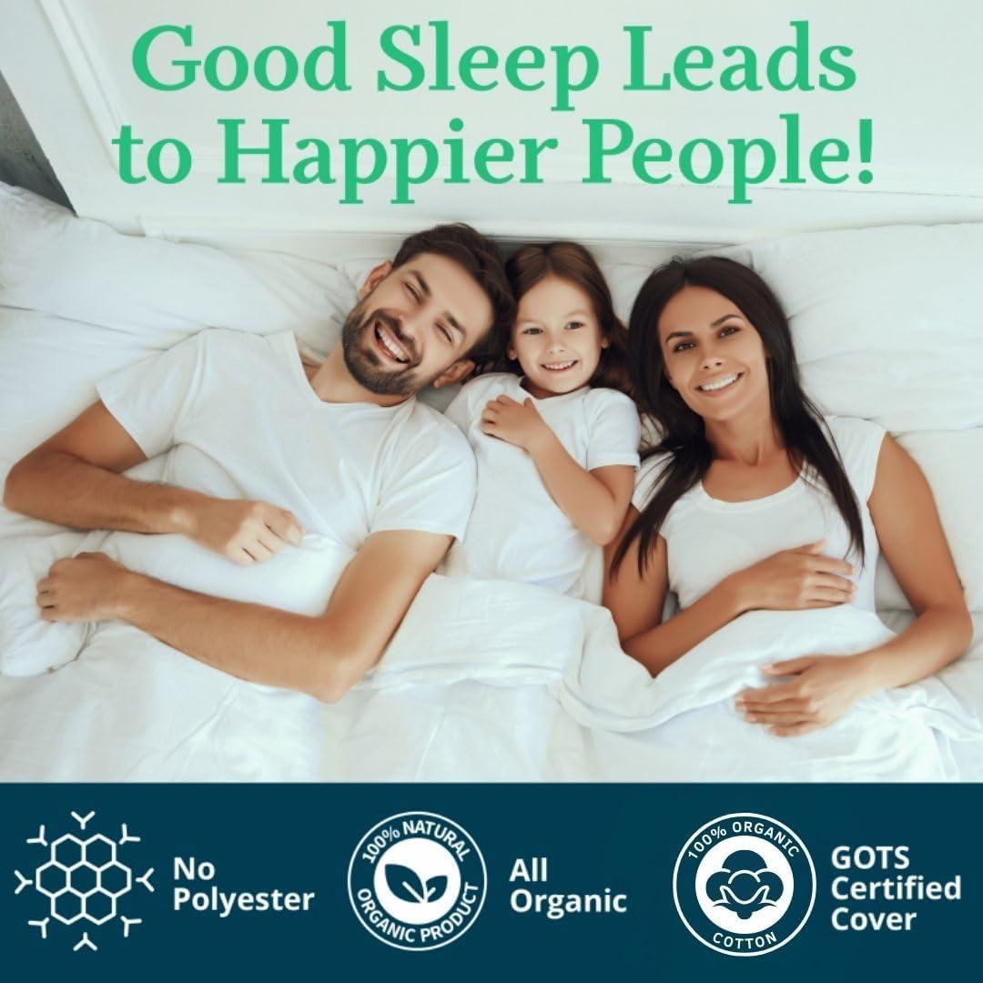 Almohada de látex Talalay OrganicTextiles estándar firme 1.59kg