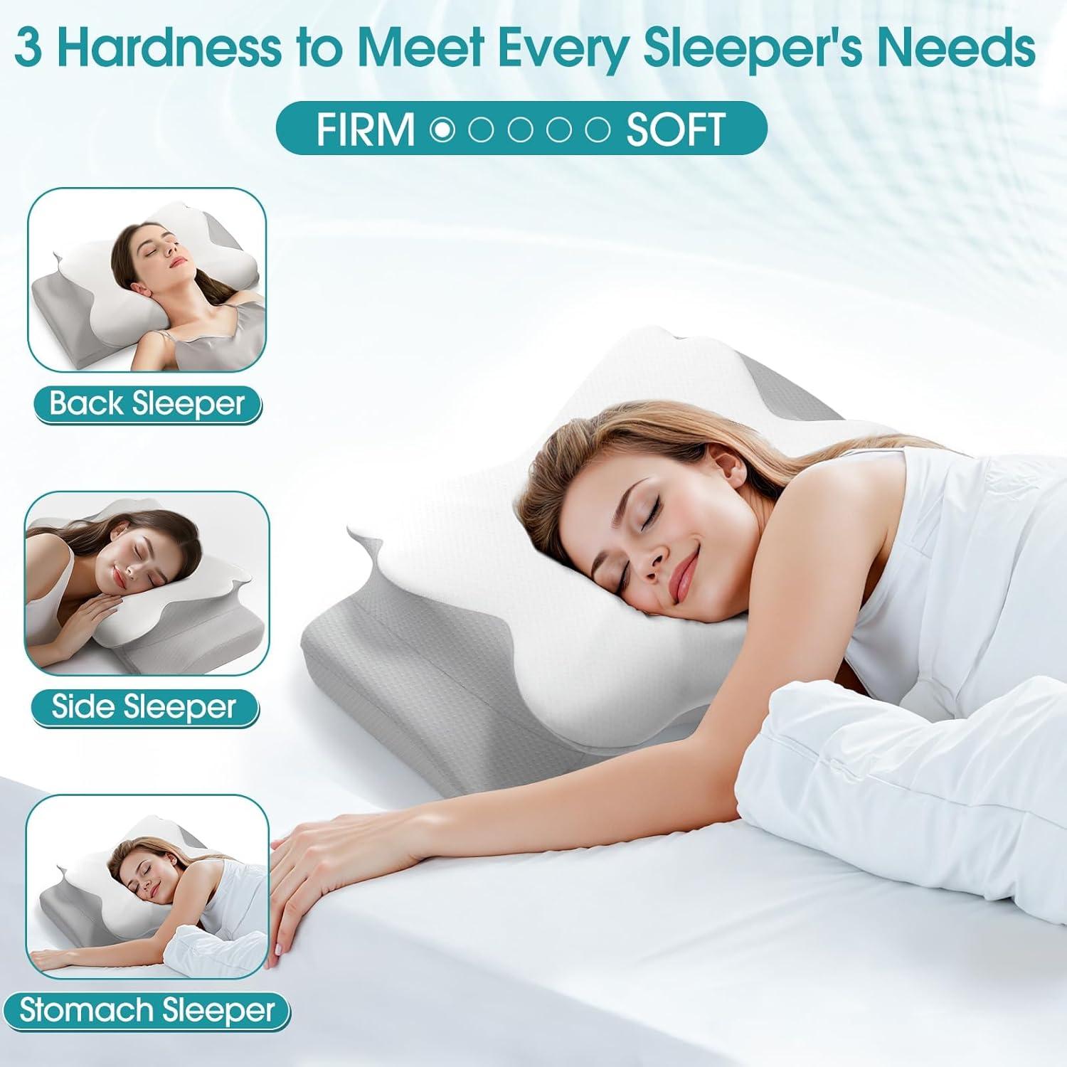 Almohada Cervical Ergonomica SereneCloud Estándar Firme