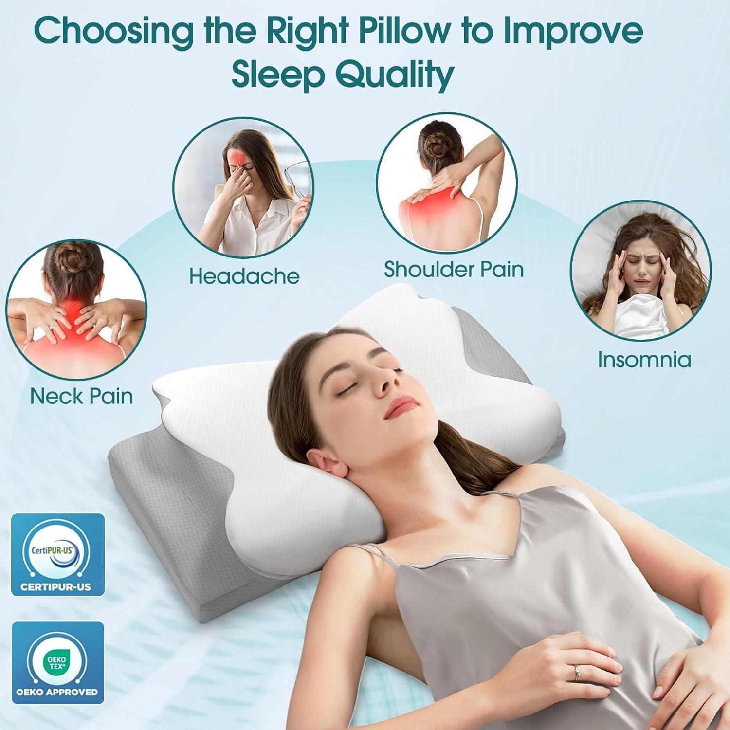 Almohada Cervical Ergonomica SereneCloud Estándar Firme